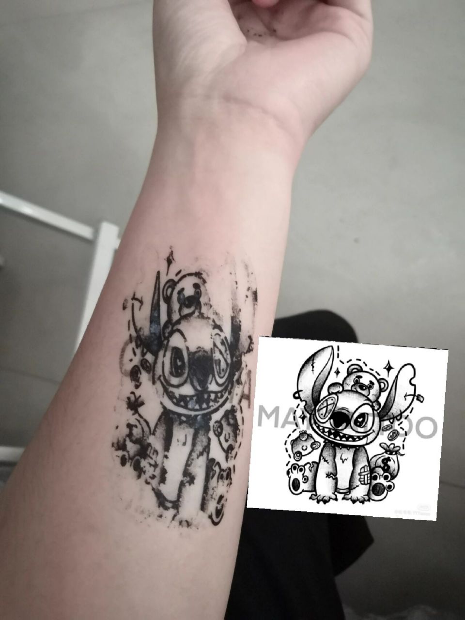 我的自制拉胯纹身贴 打印机9815打出来自己想要的图案 用香水喷湿