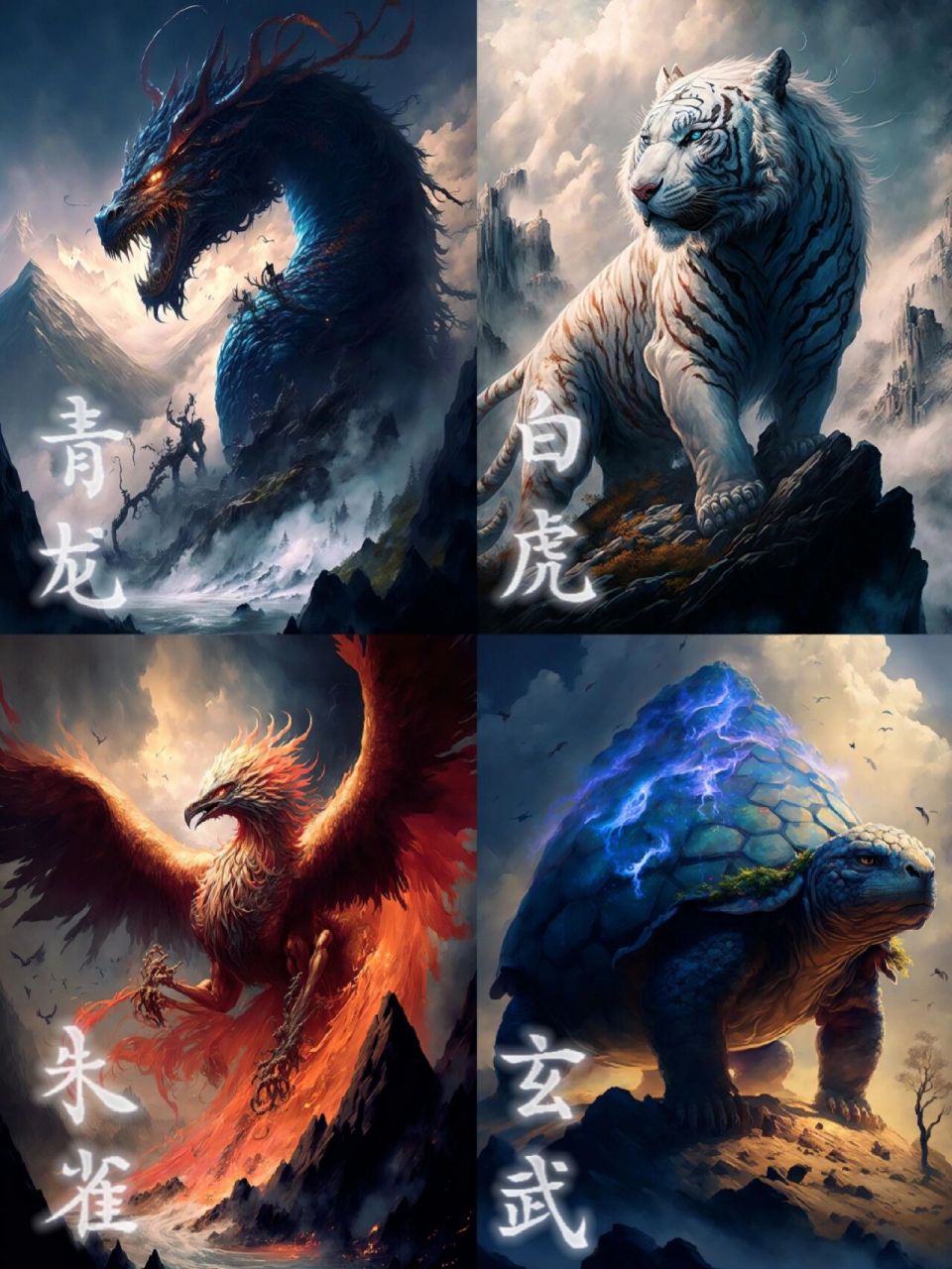 山海经系列·青龙 白虎 朱雀 玄武