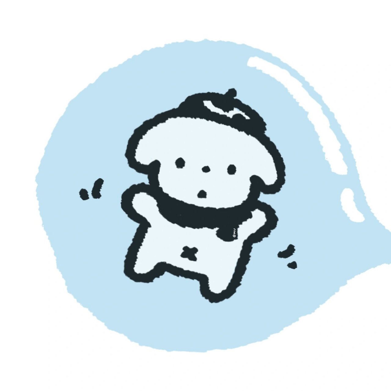 插画|吹泡泡01情侣头像 布鲁布鲁 把你吹进泡泡里