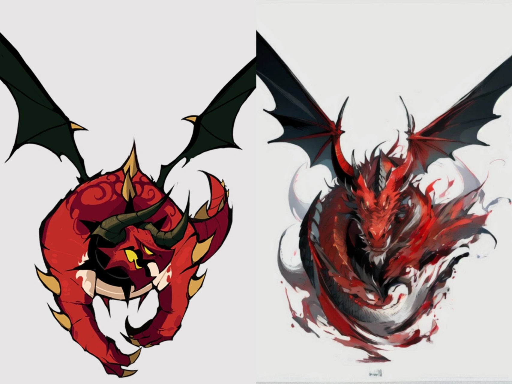 龙骑士93手绘风 用sd将5个元素的龙转成手绘风,效果还不错90