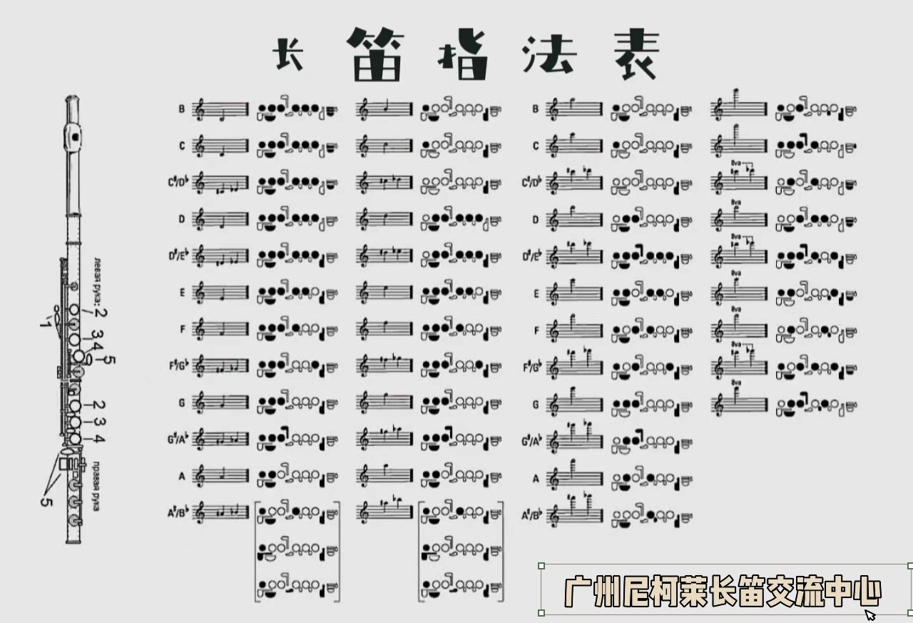 干货分享|长笛指法表分享