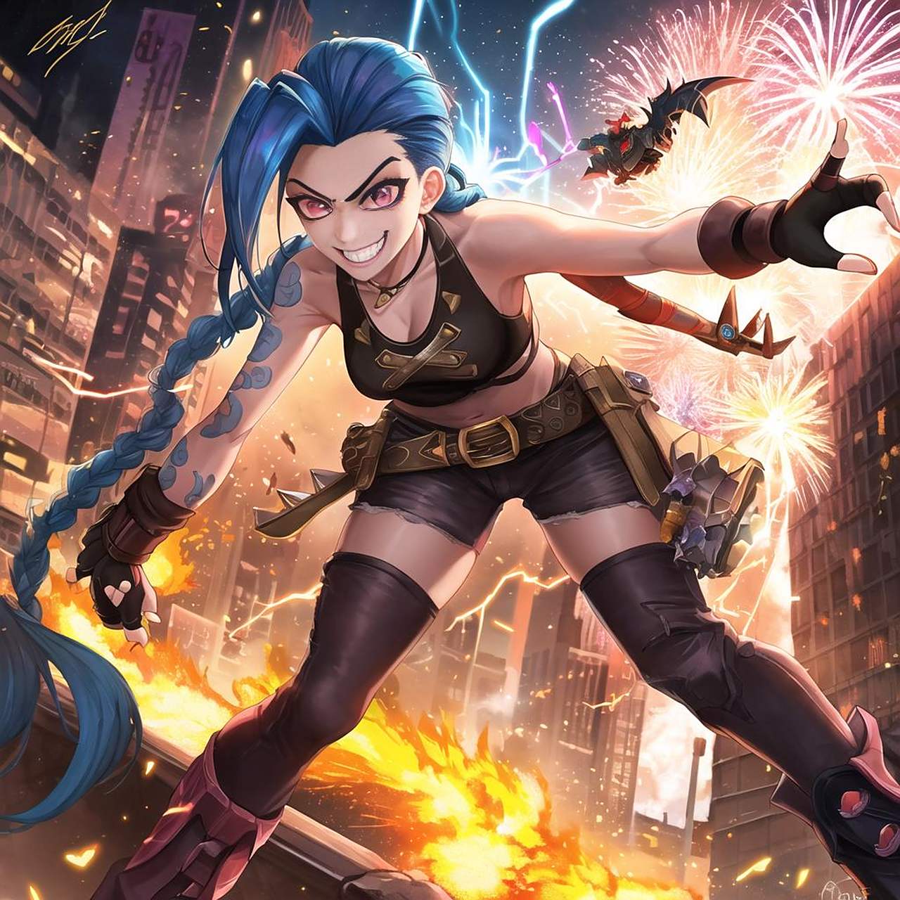 ai绘画-金克丝  美图分享  ai  ai绘画 金克丝 lol