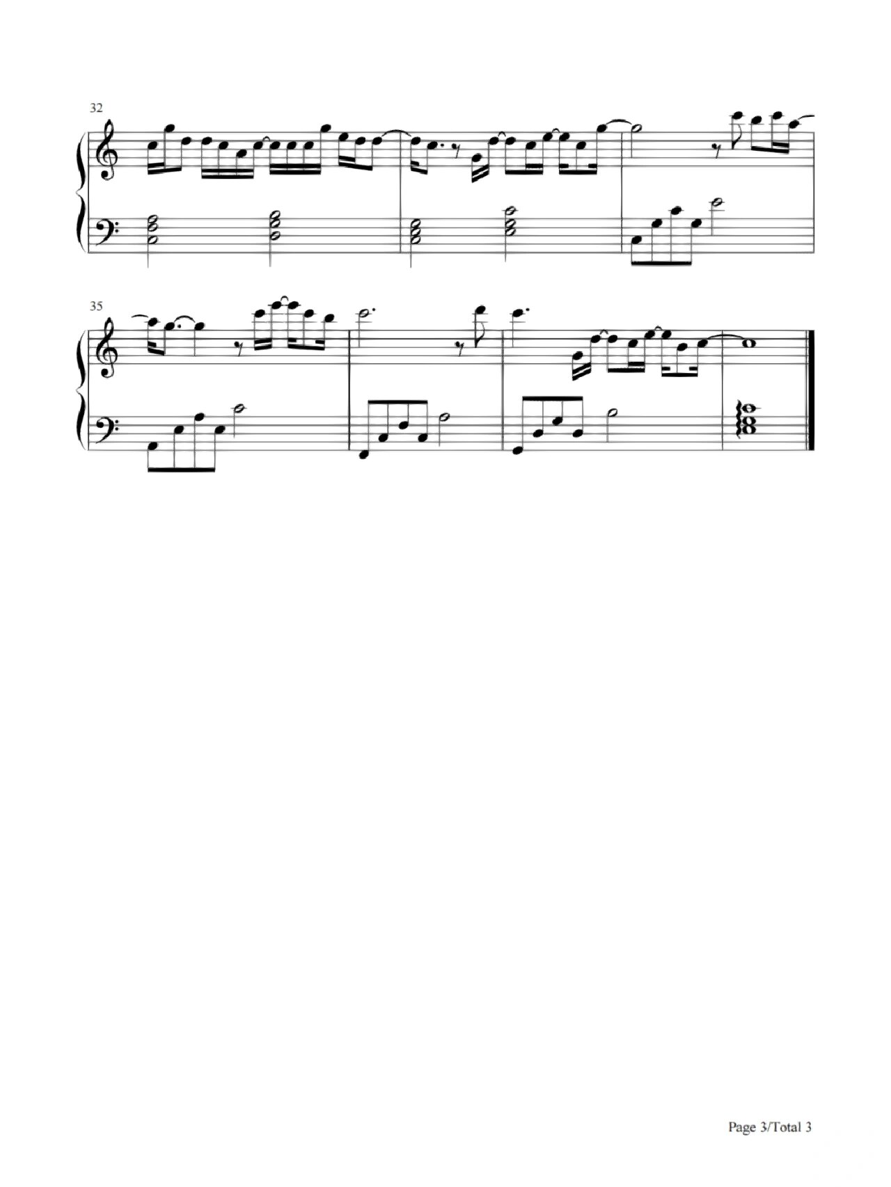 钢琴谱《茫@迷人的皮卡丘的动态