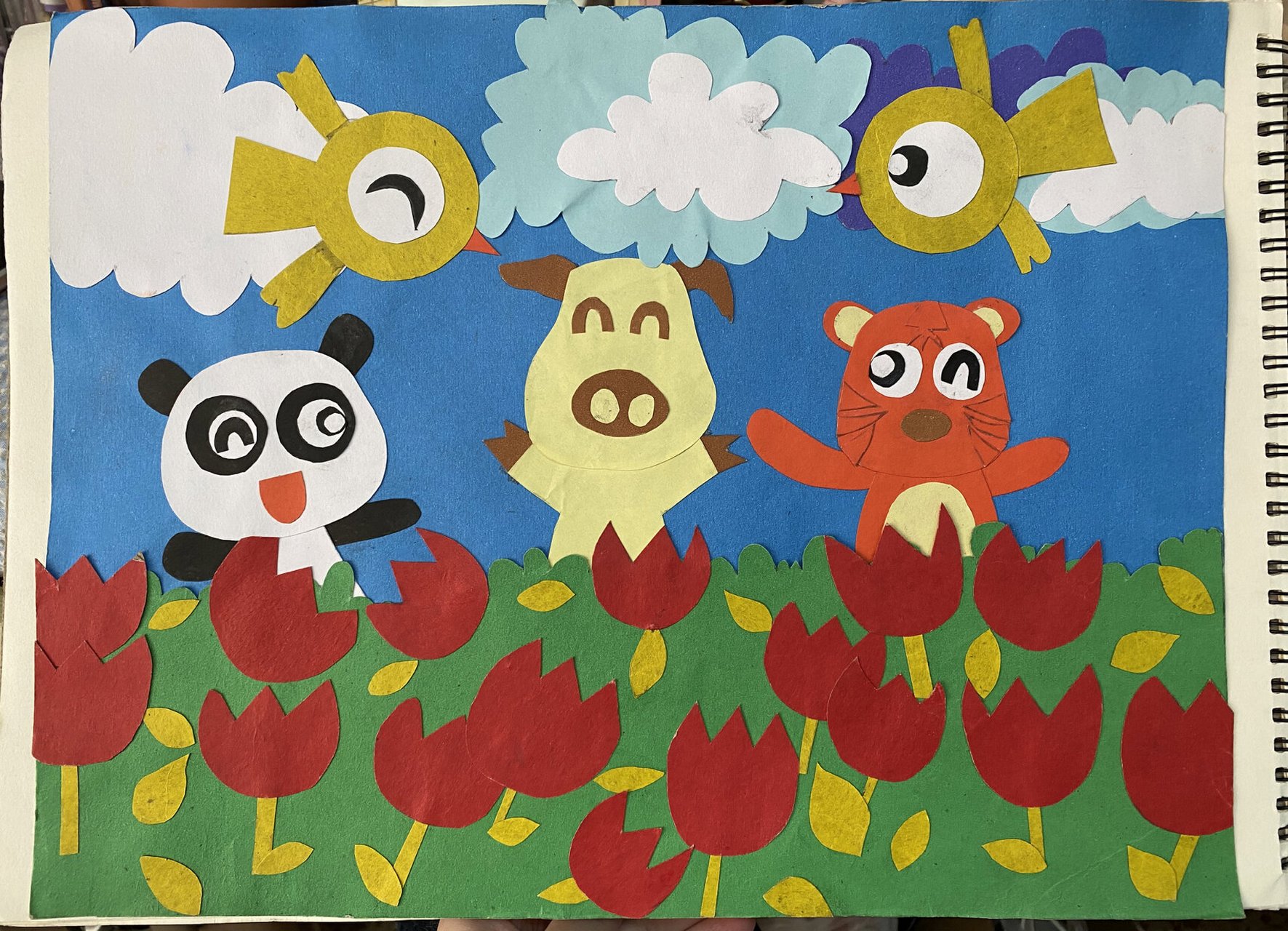 幼儿手工|卡纸拼贴画|手工制作 上学期手工作业分享93 主要材料