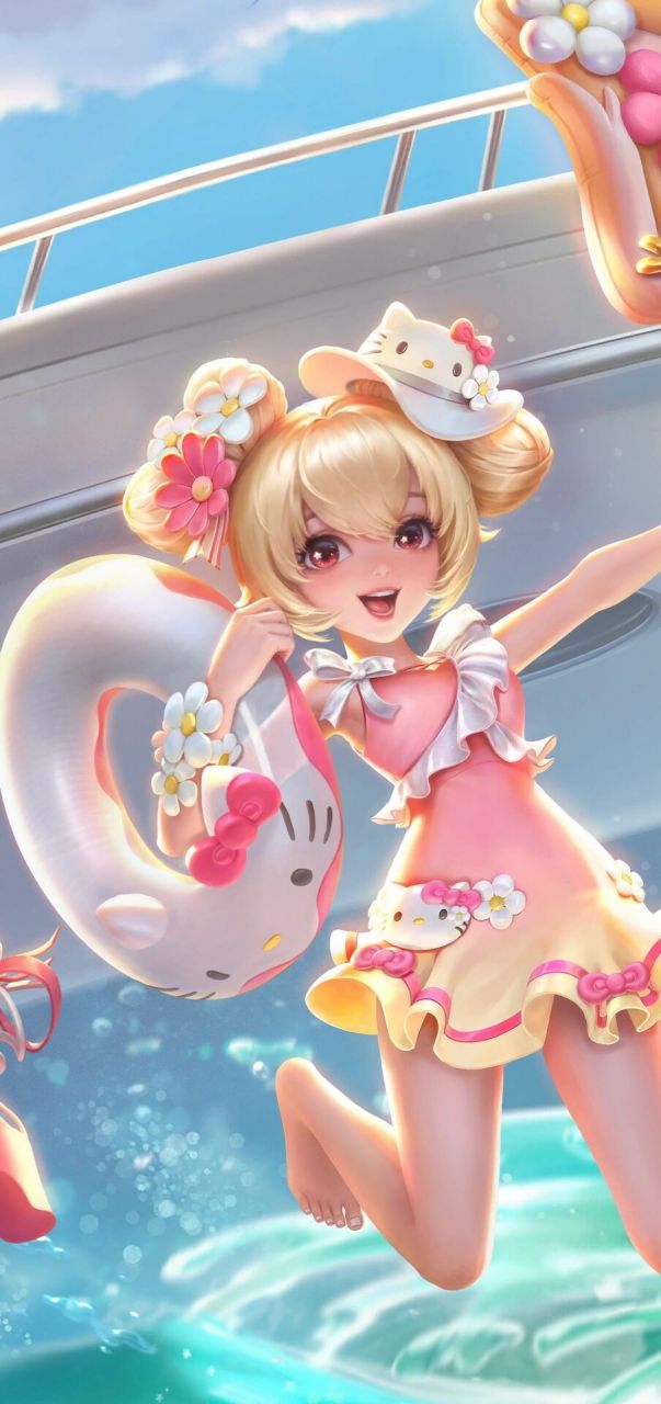 王者荣耀|小乔-缤纷独角兽hello kitty 海报 这星元好适合乔妹