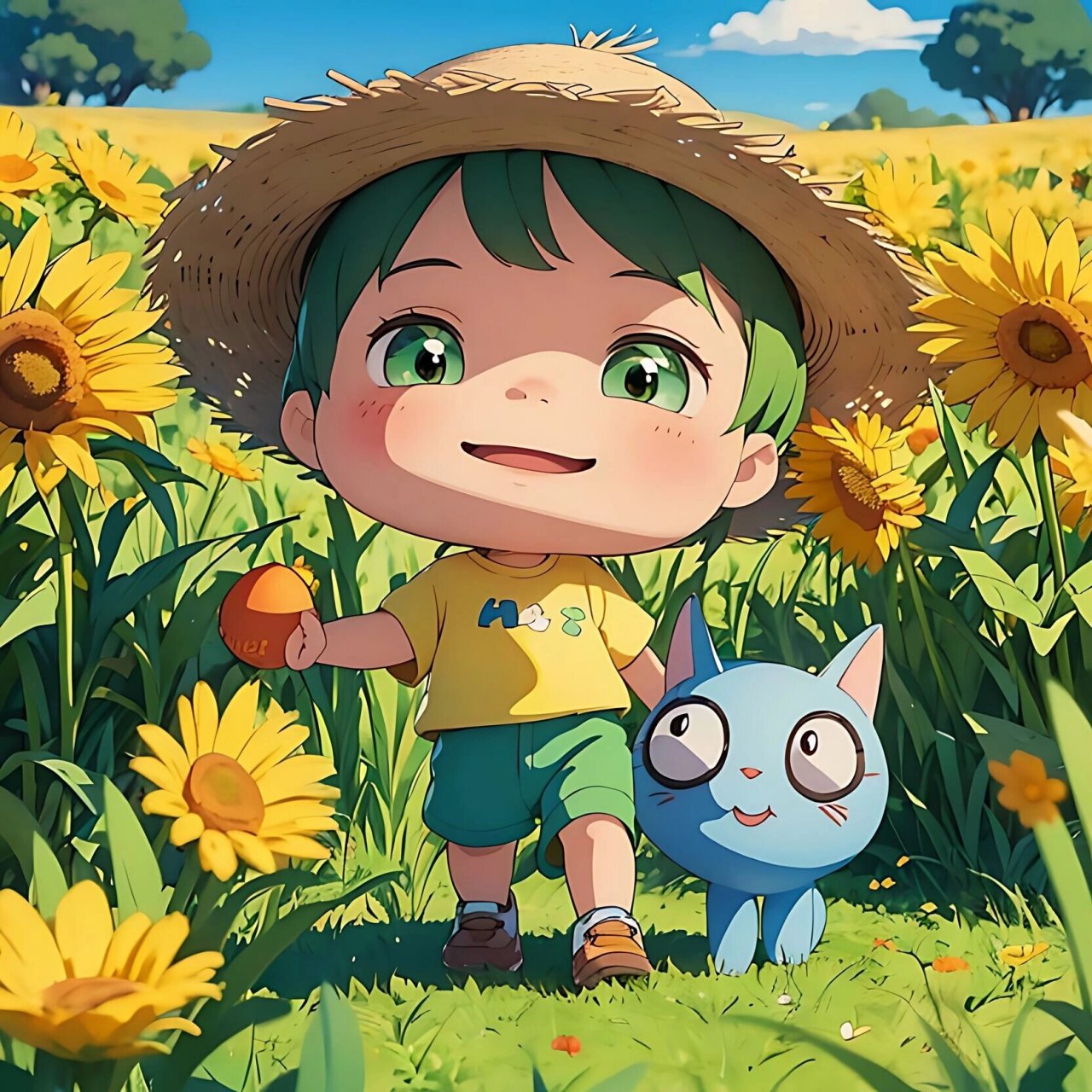 开心小男孩 咒语(prompt): (一个开心的小男孩),(男孩大眼睛),圆脸蛋