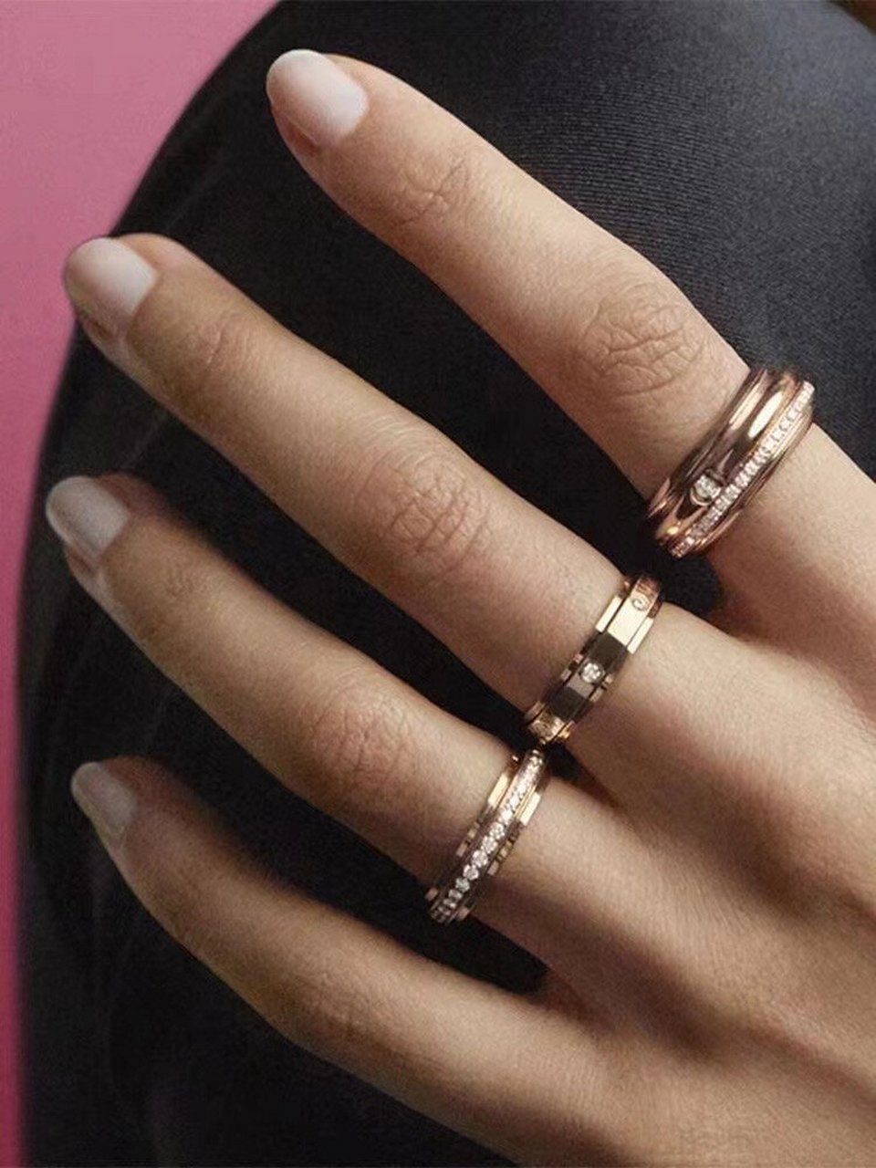 piaget伯爵官方possession时来运转系列钻石旋转戒指 七钻18k白金 装