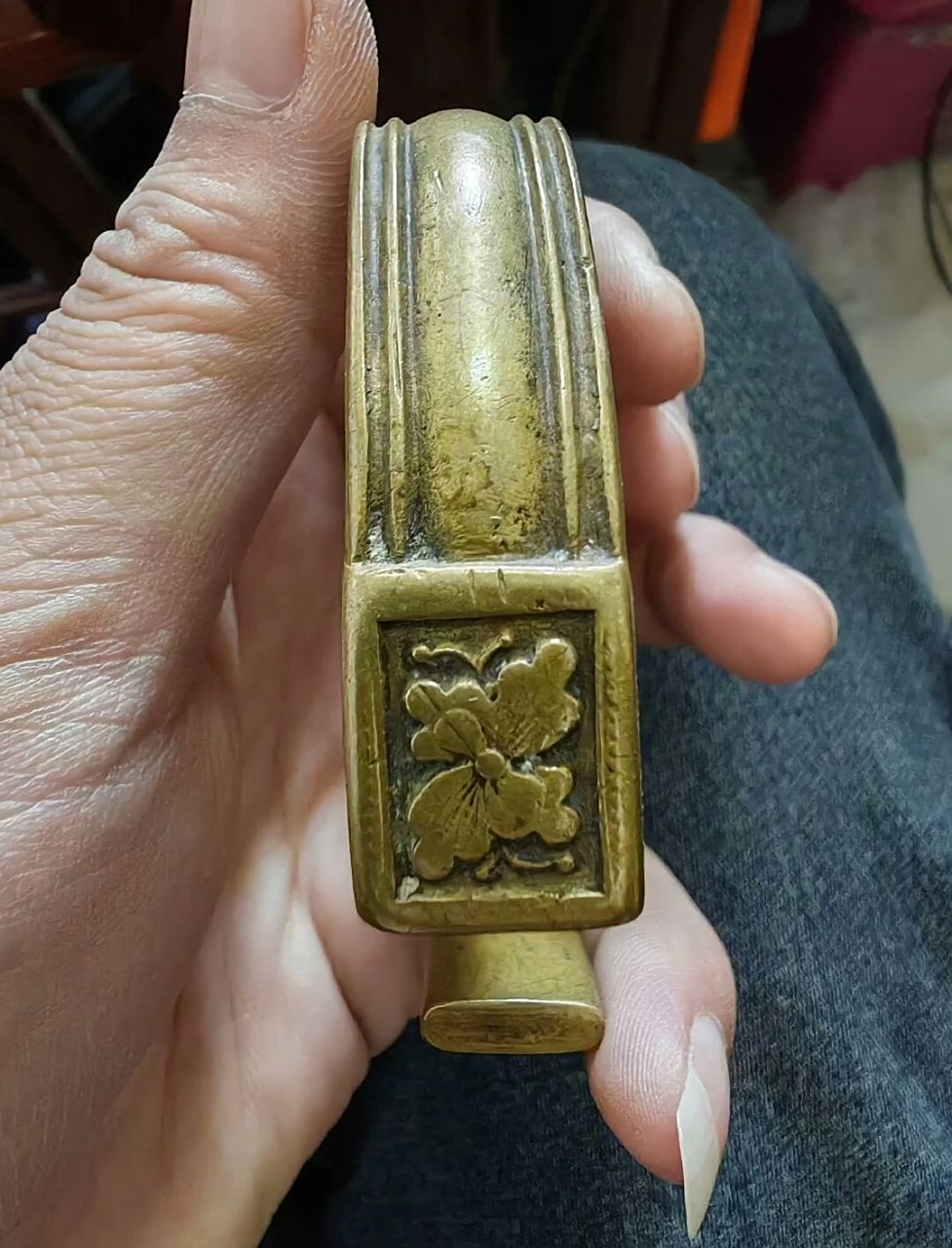 清代老铜镯 第一次收这种,哈哈哈哈,有点像金的,质感很好