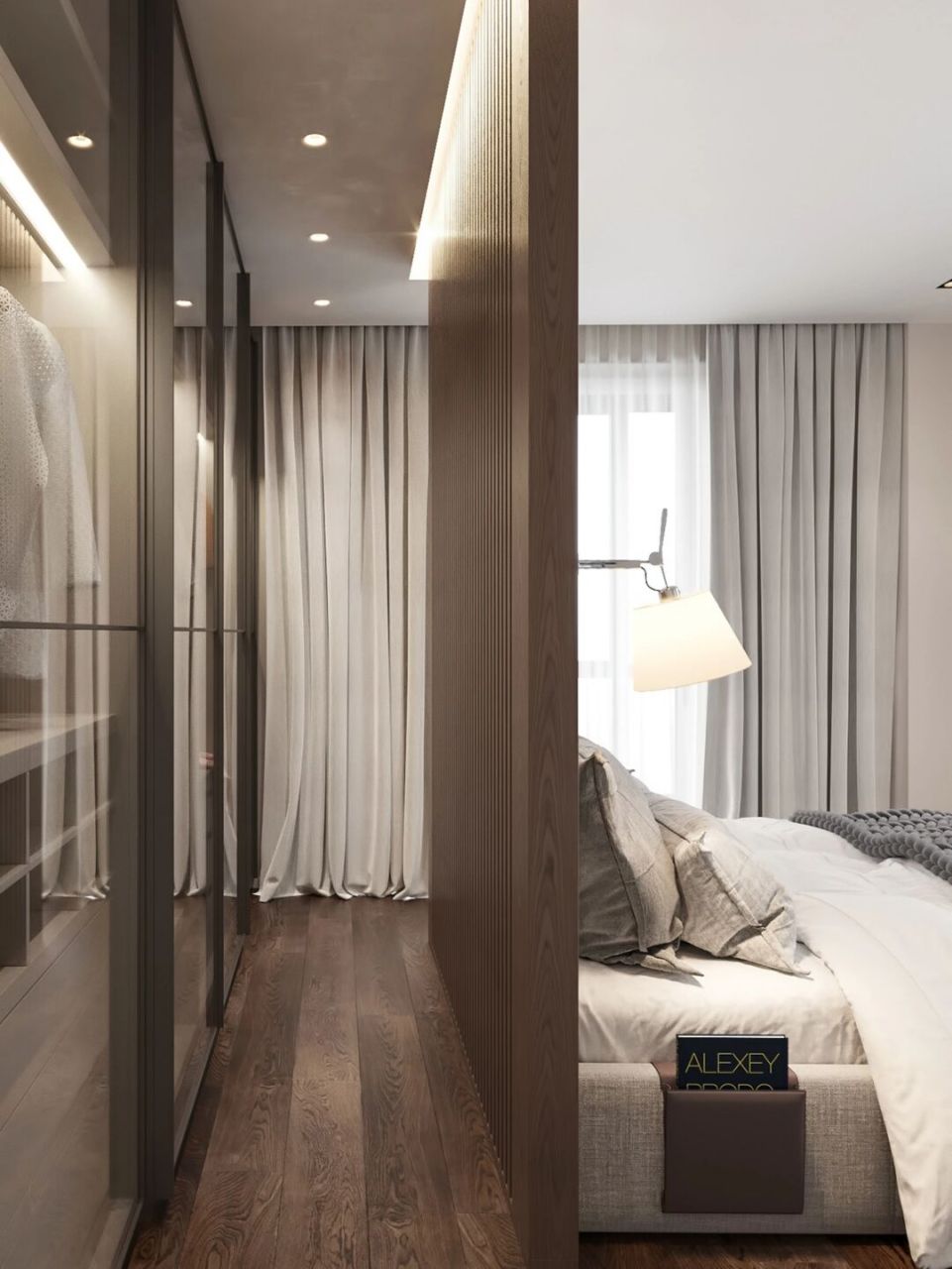 卧室床头不靠墙,加30cm装柜子,多个衣帽间 今天跟大家分享一组卧室