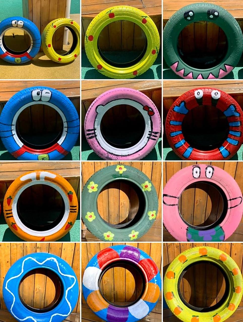 9015旧轮胎涂鸦画9015