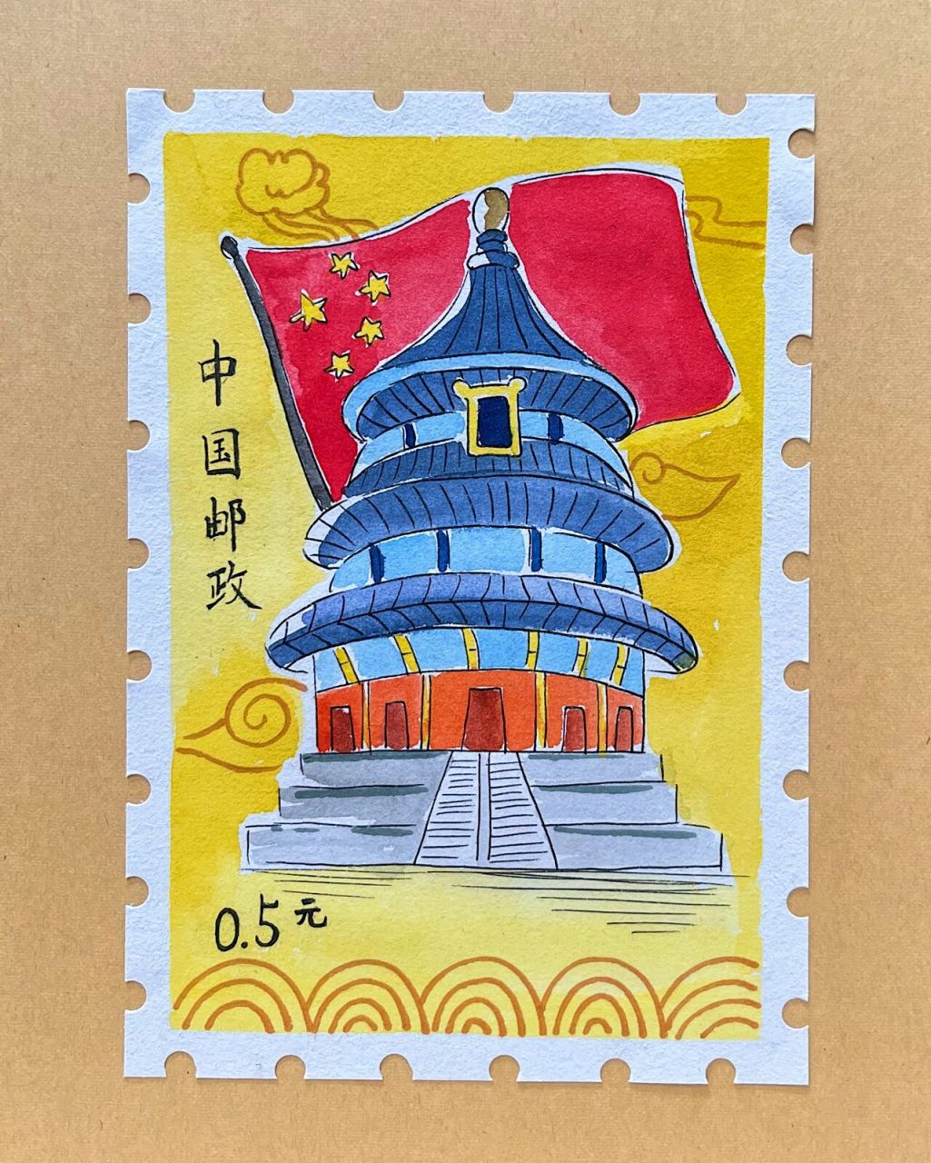 国庆主题邮票      再来一波完整的国庆节邮票设计