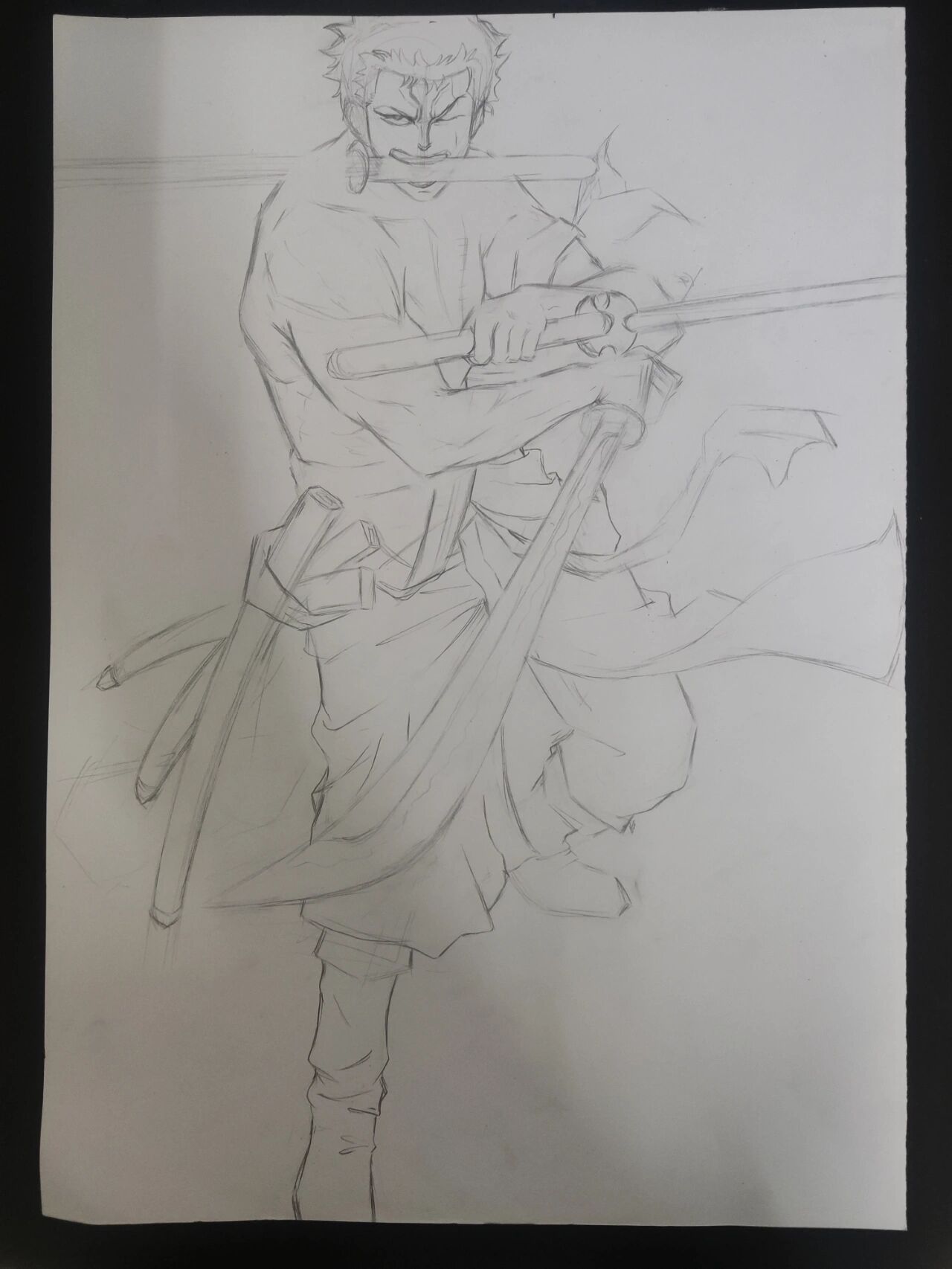 海贼王手绘 索隆 三刀流 临摹