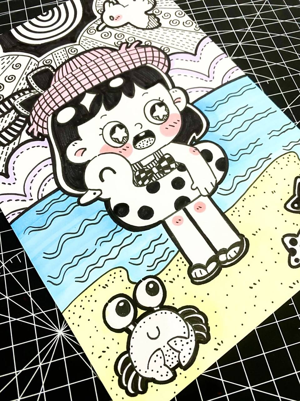 儿童画# #简笔画# #幼教# #黑白线描# #线描# #创意线描# #临摹