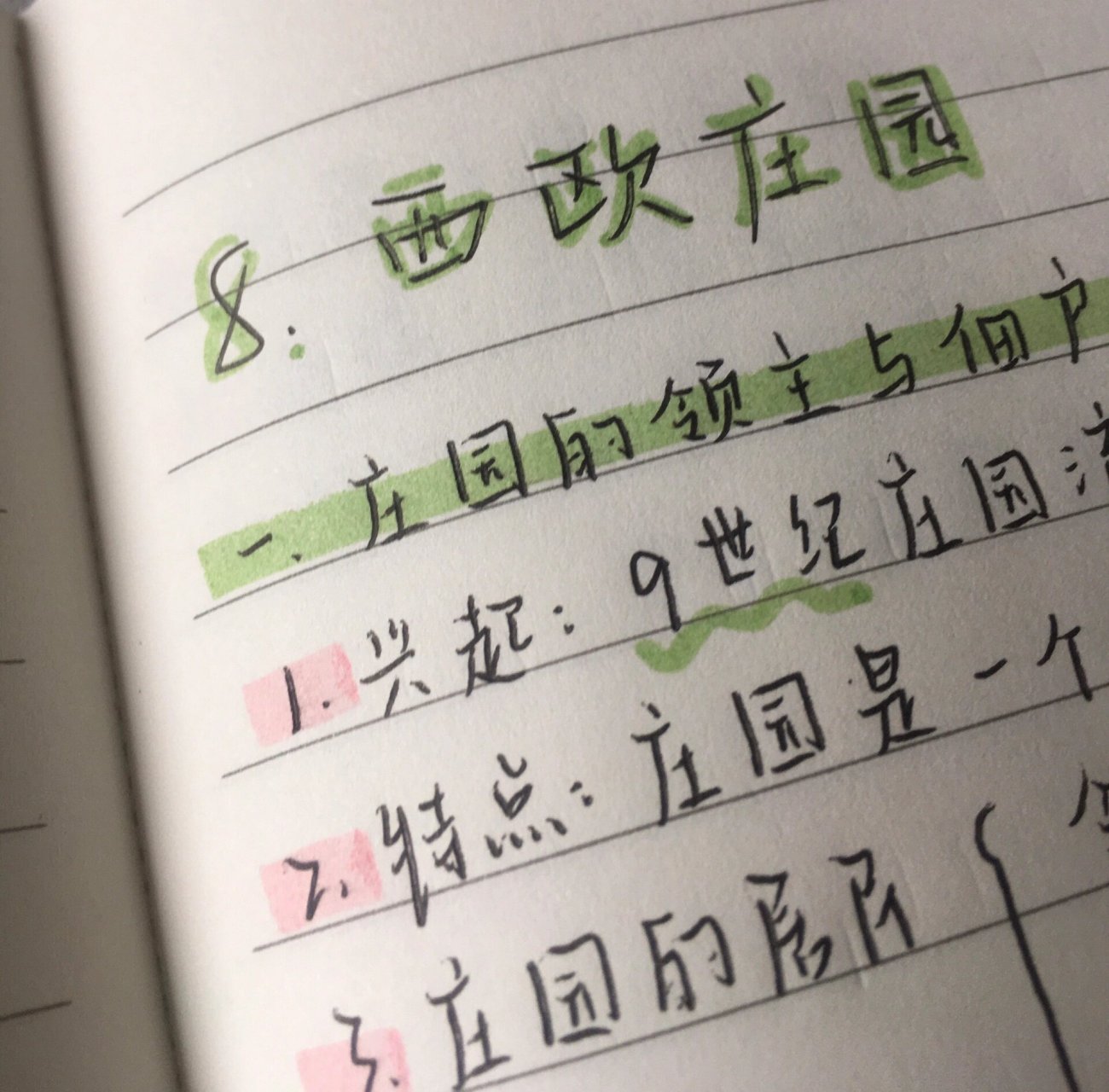 九上历史笔记77思维导图81566 《西欧庄园》