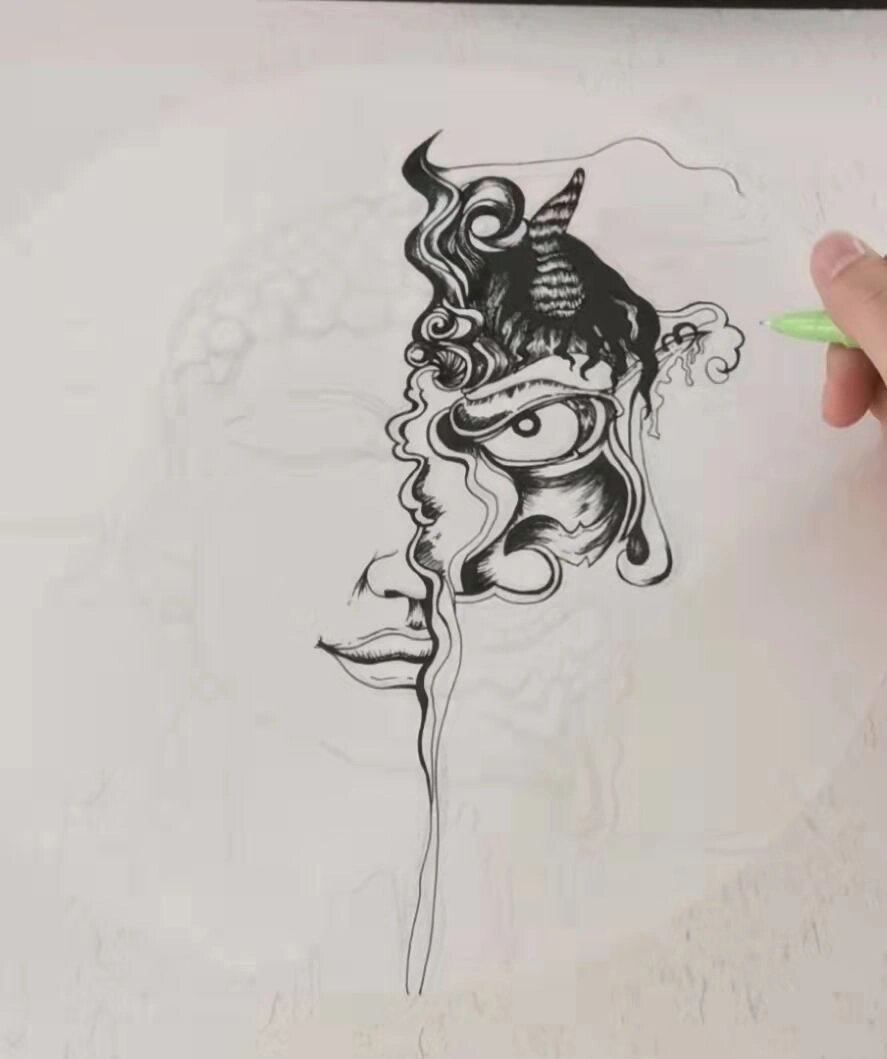 【半佛半魔像】