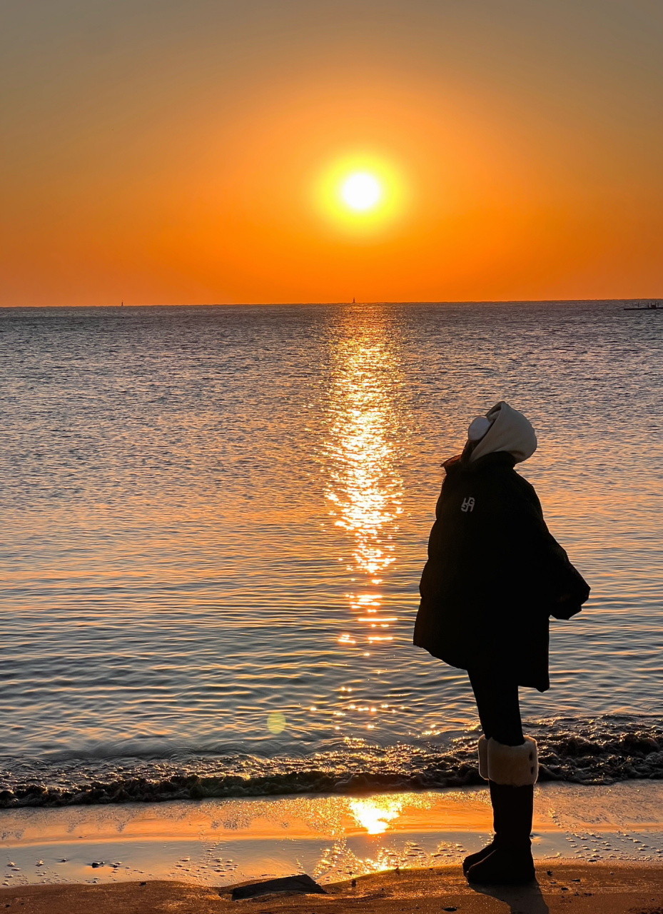 青岛日出 一个人也可以来看日出93 激动的心颤抖的手 蹲了2天终于蹲
