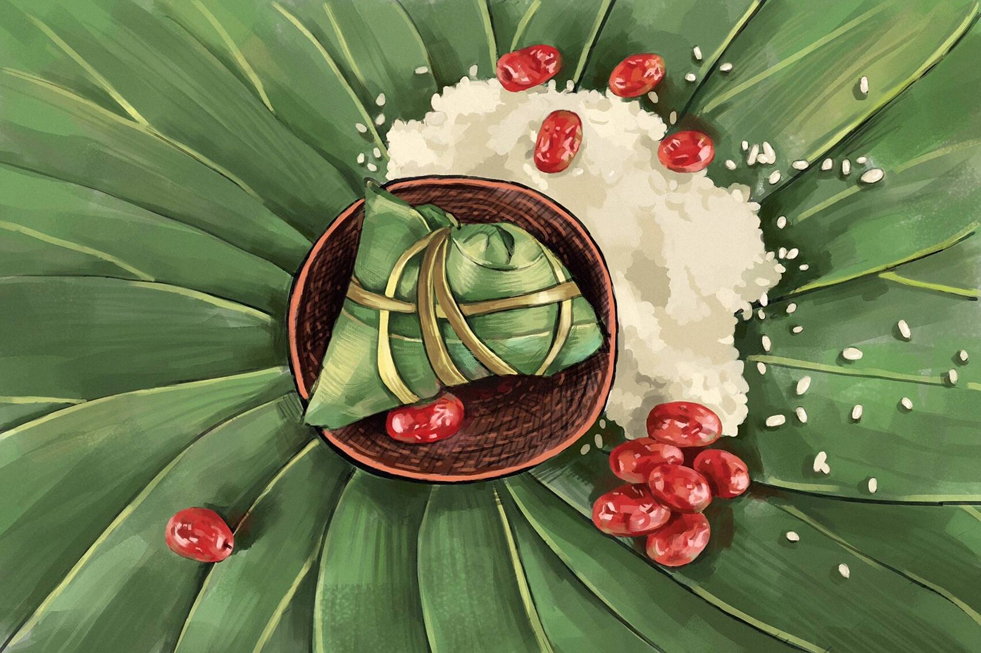 端午节插画素材 端午佳节倍思亲 小小粽子诉心肠 端午佳节,一枚小小的