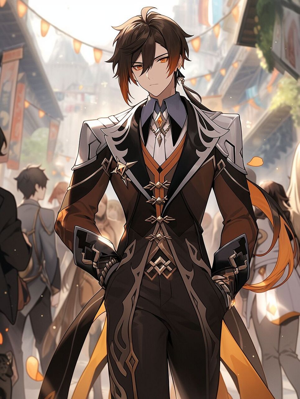 【原神人物】钟离 | 帝君 | 岩王爷 重新绘制,增加了多种场景.