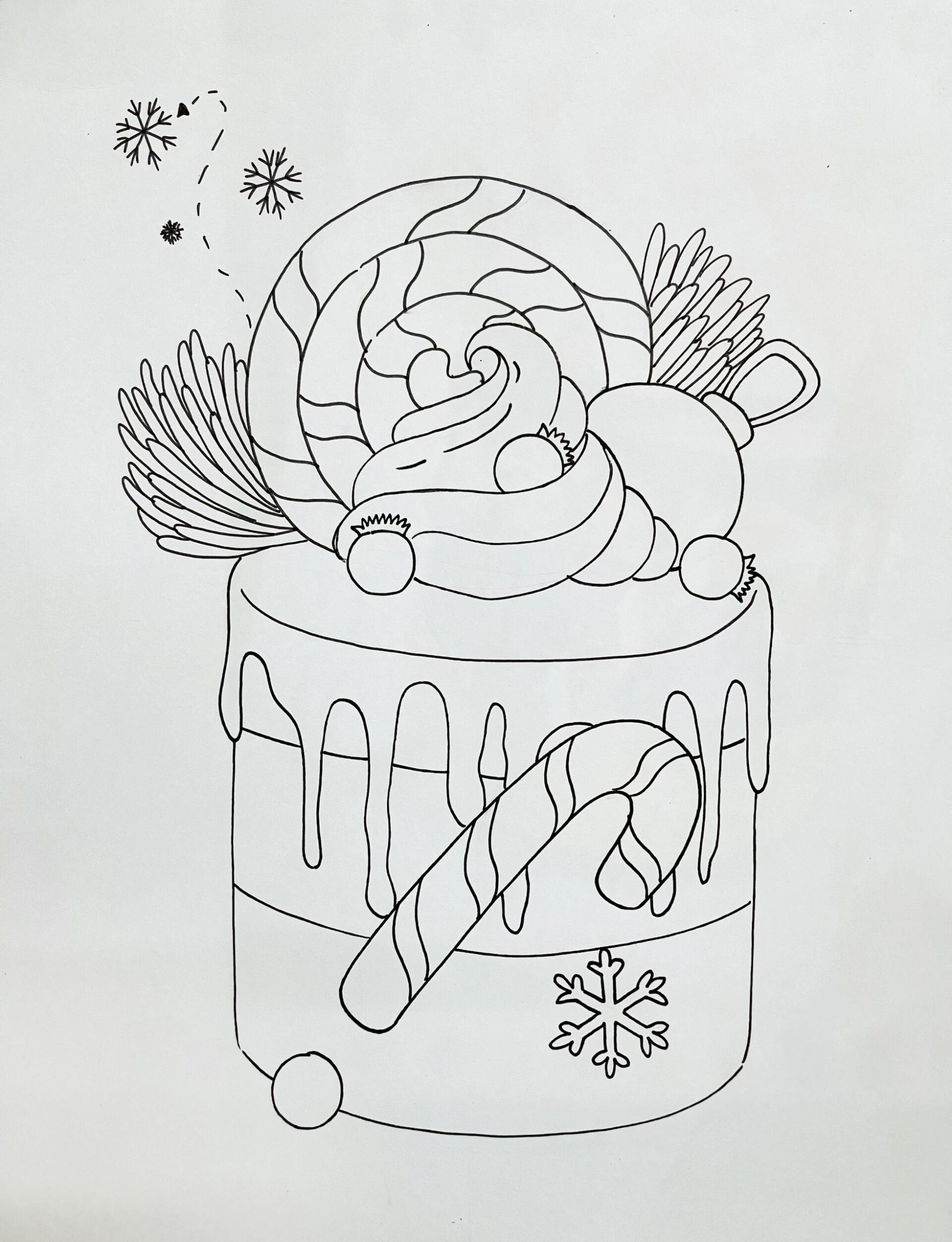 马克笔蛋糕马克笔食物马克笔插画