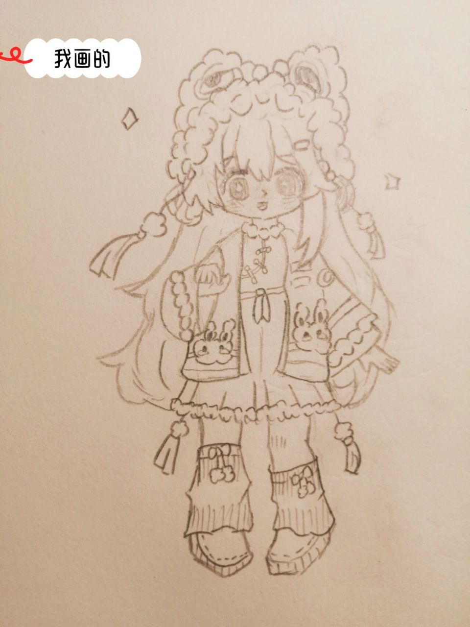三年级小女生手绘卡通人物原图一百分我能得几分