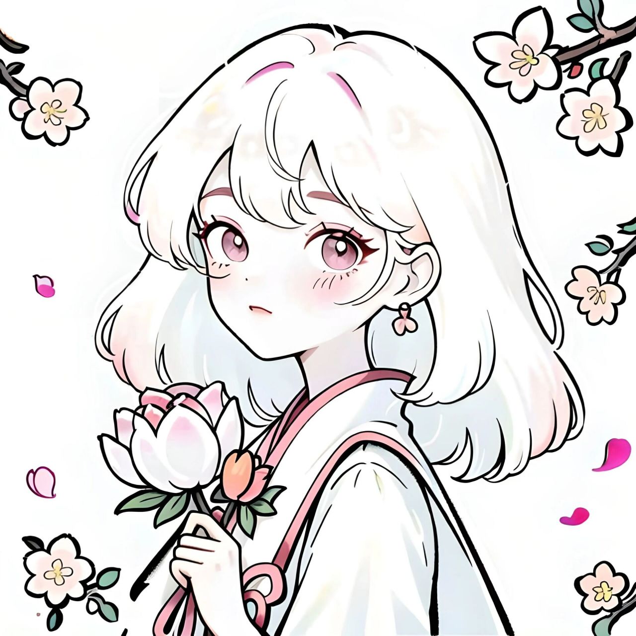 古风极简头像-二月梅花 十二花神系列之二月梅花 99雪霏霏,春杳杳.