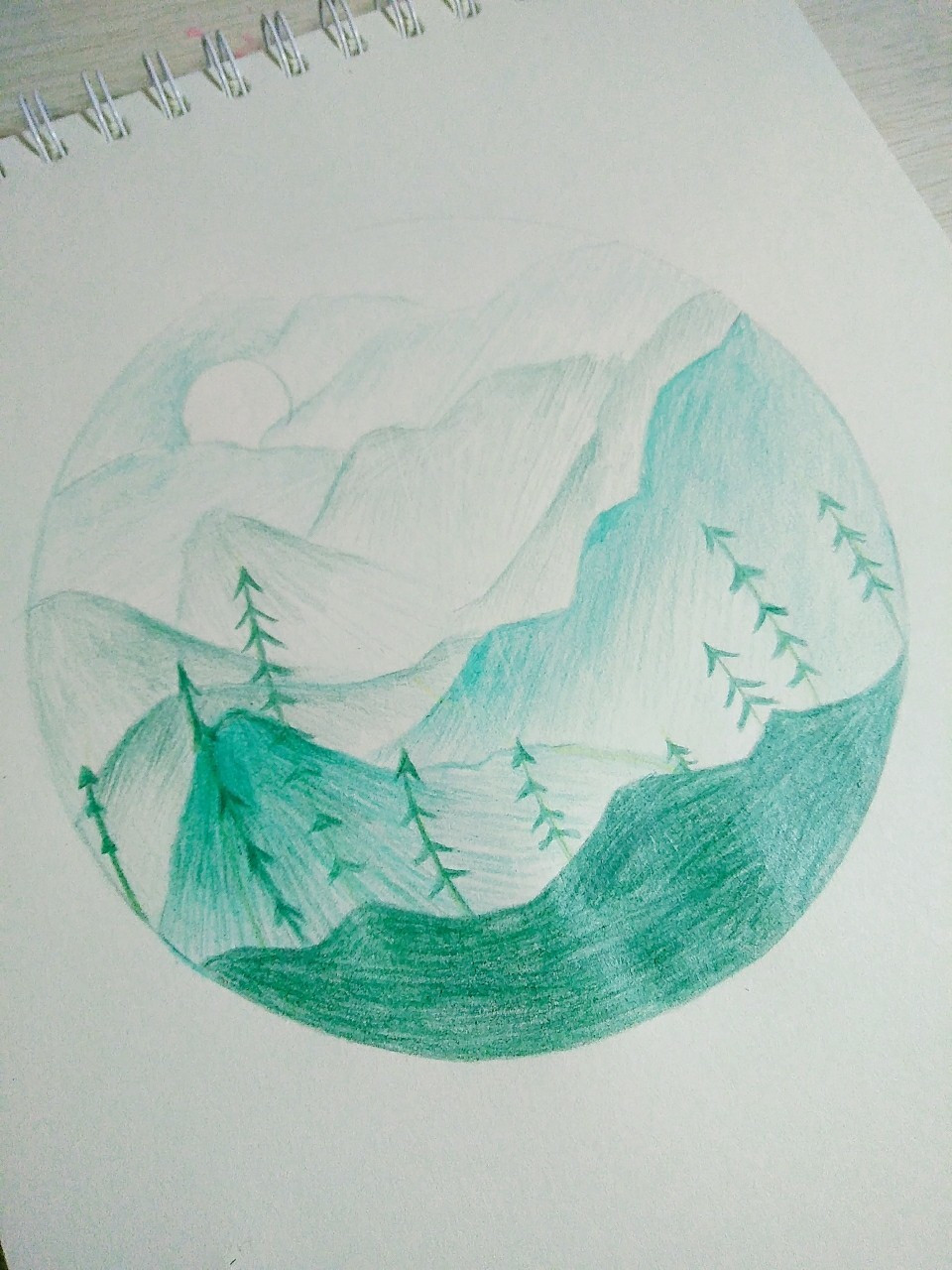 超级简单的彩铅风景画 十几分钟撸一幅画有步骤图哦/非原创如知原创请