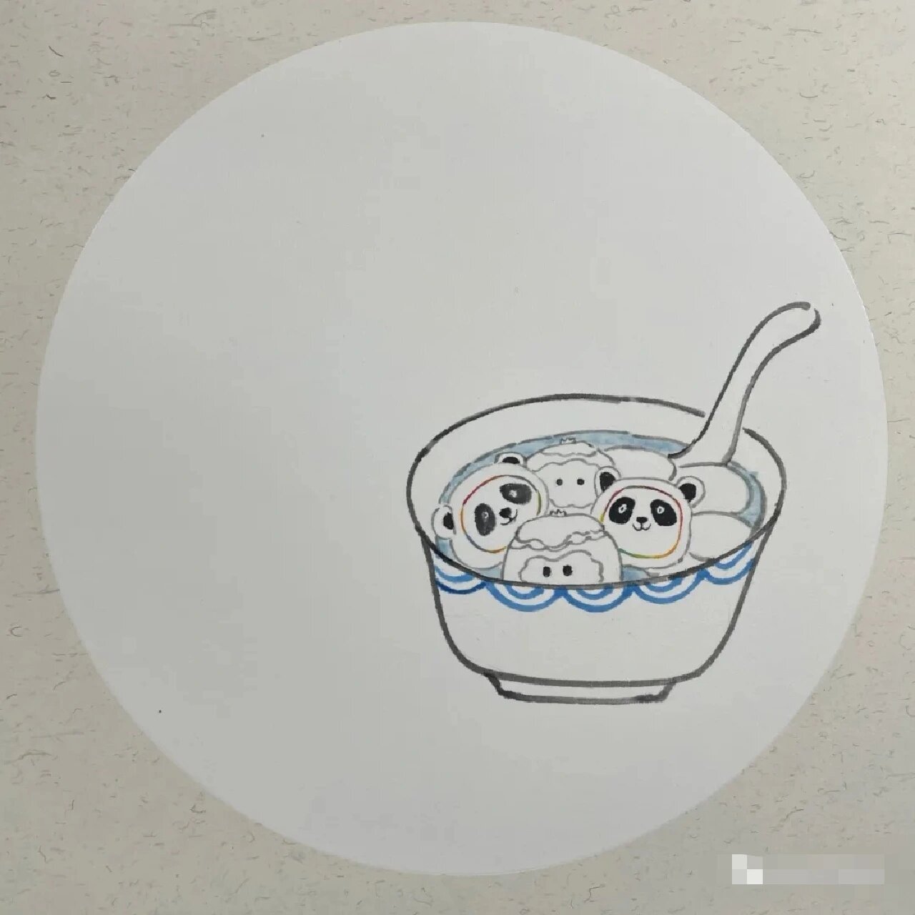 元宵节-汤圆国画教程步骤图-笔记