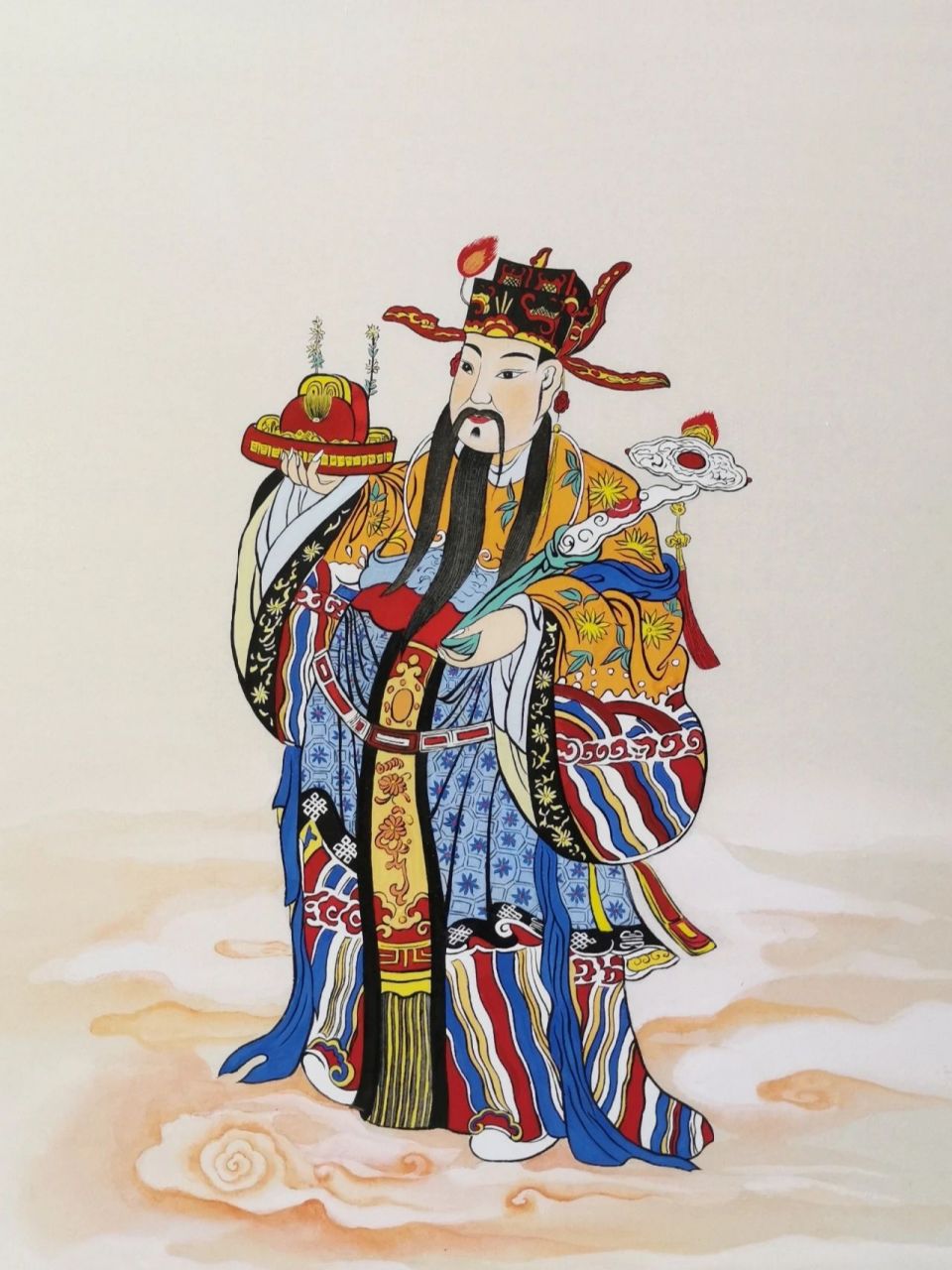 新年画财神～文财神～国画 顾客姐姐订制的财神 我们商量了一下 最后