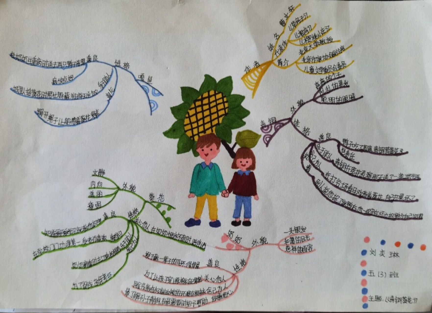 四年级课外阅读书籍思维导图 假期读了《青铜葵花》和《草房子》,要求
