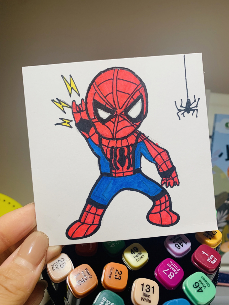 儿童画简笔画蜘蛛侠超人9915 弟弟最近很迷蜘蛛侠9915 儿童简