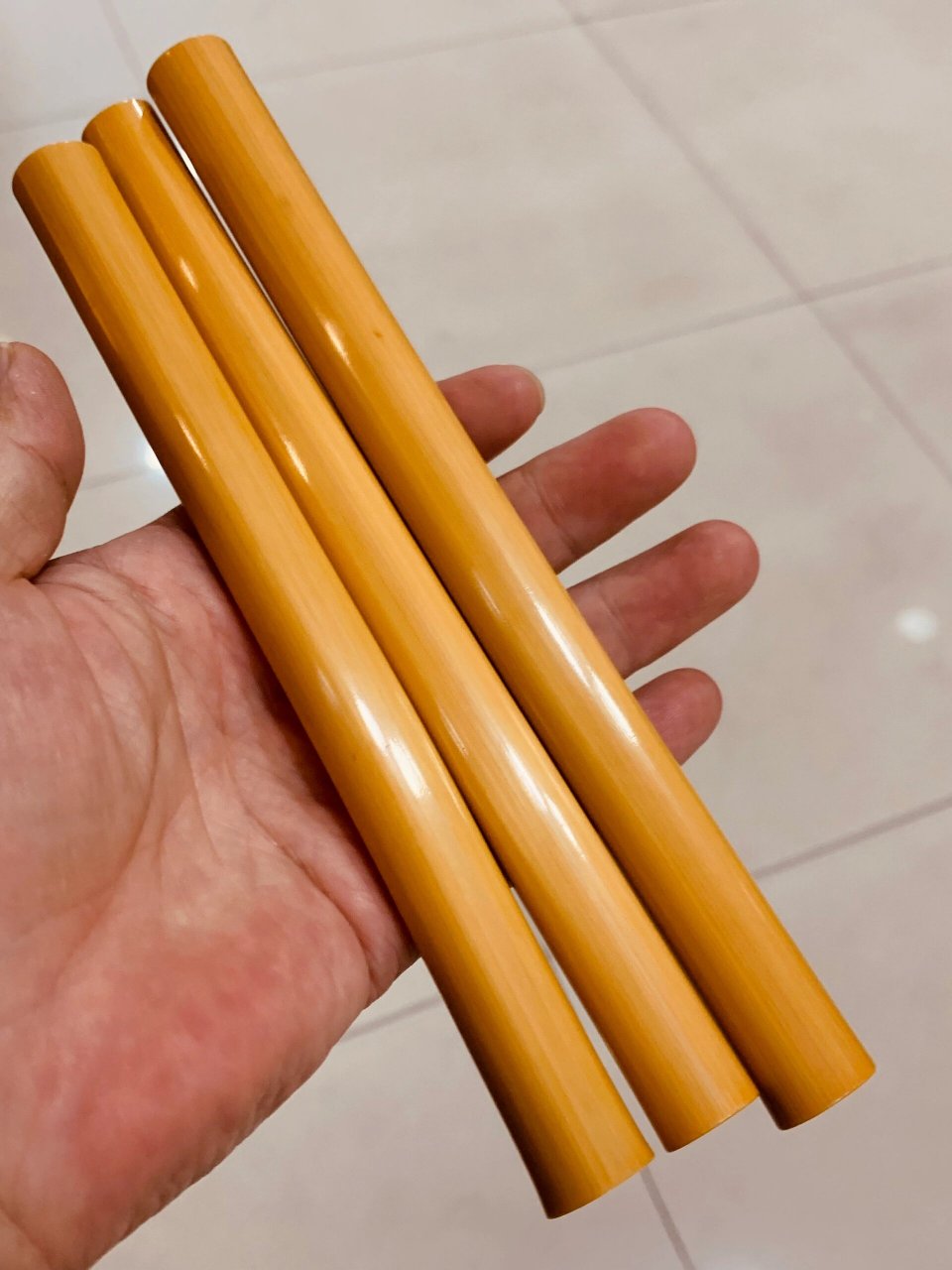 极品实心玉竹[如意金箍棒] 太老的料了,玉质细腻油润丝滑,y角山玉化
