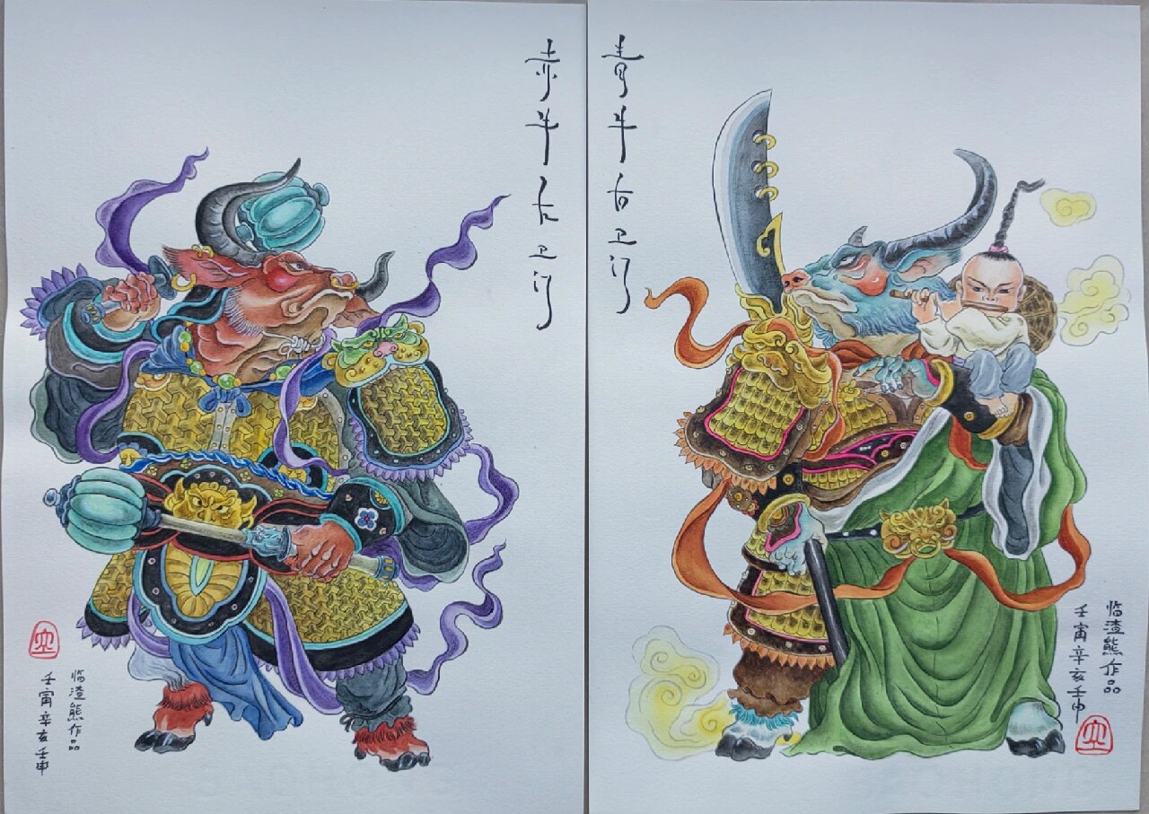 九牛图 耶耶耶～终于画完九牛图喽 接下来画什么好呢?