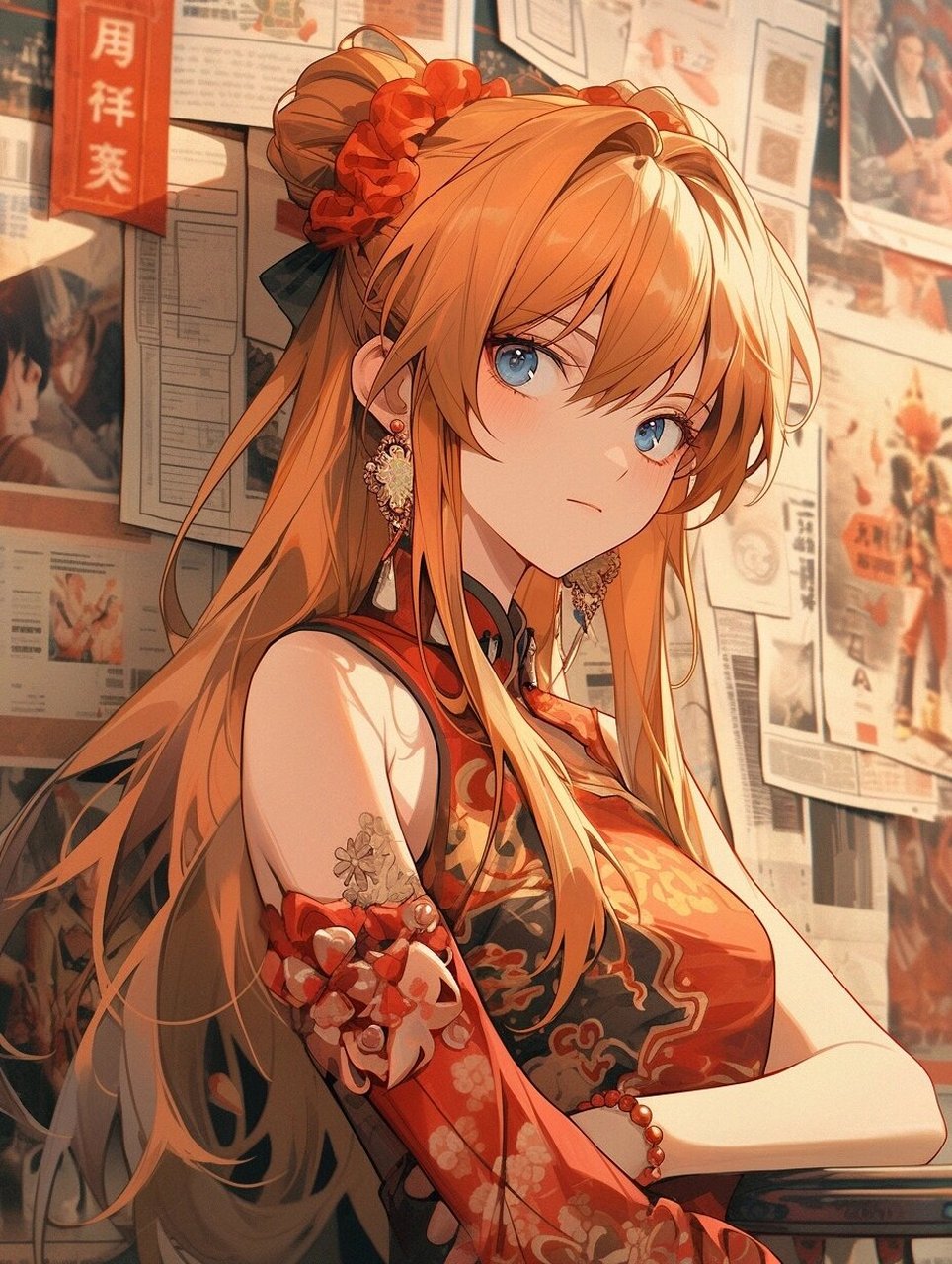 私藏壁纸7815明日香!旗袍港风!