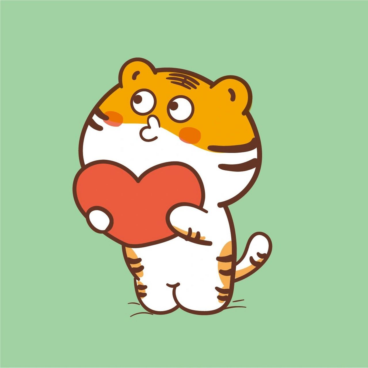 2022虎年ip头像原创插画可爱卡通胖虎宝宝头 ip虎萌萌简介:元气可爱
