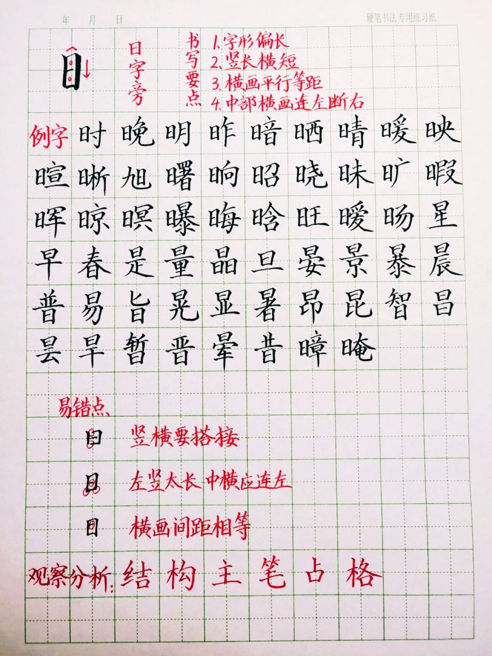 偏旁部首「日字旁」