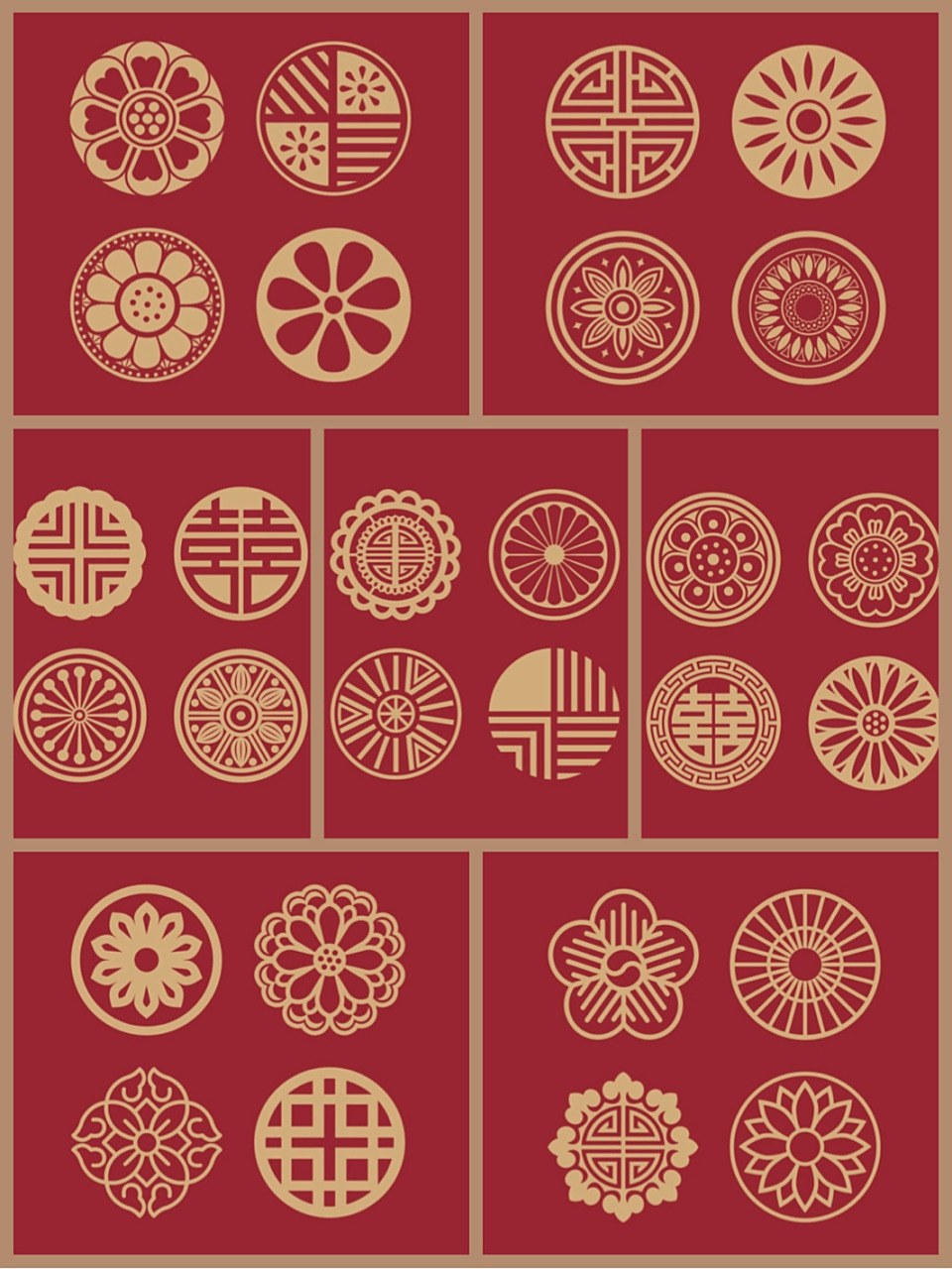 中国传统纹样·圆形图案设计参考·适合纹样