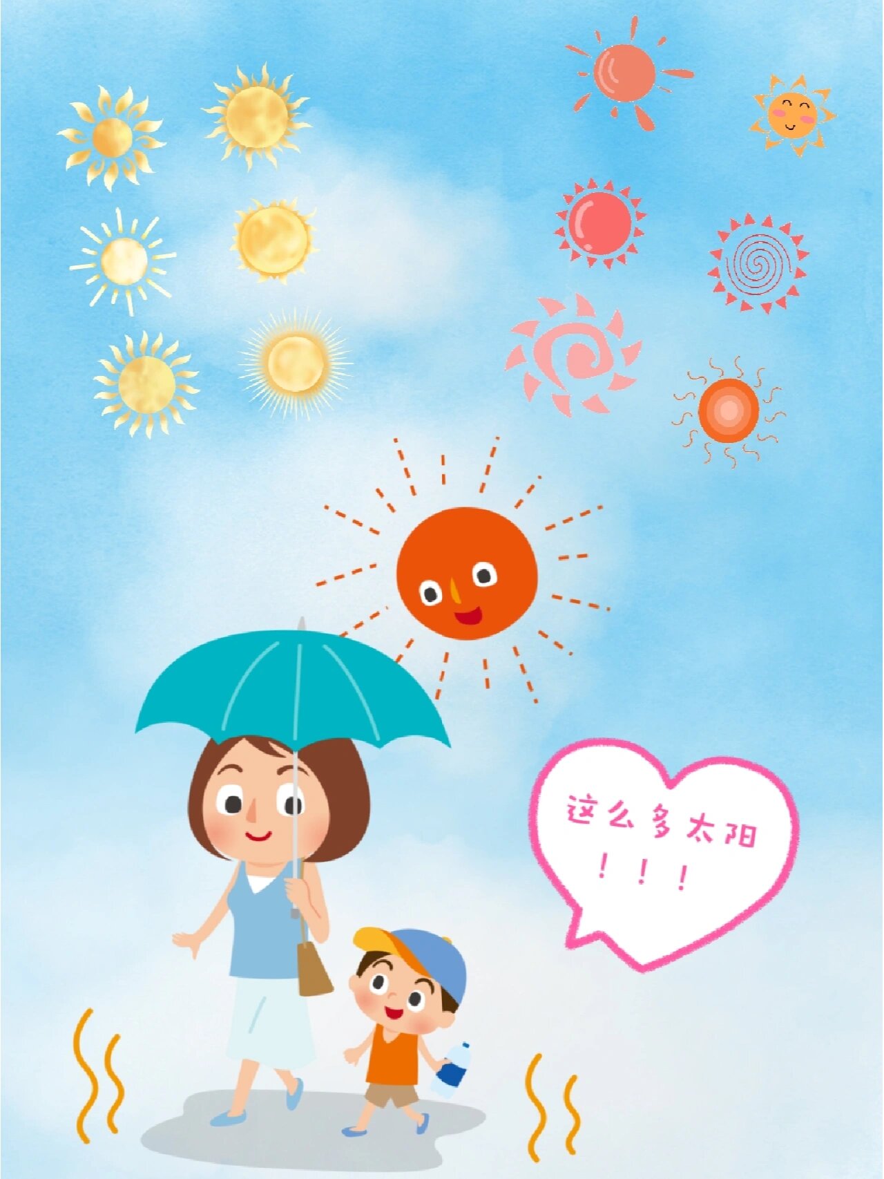 🖌夏日【太阳】☀️免抠素材集合 烈日炎炎, 分享一组太阳☀