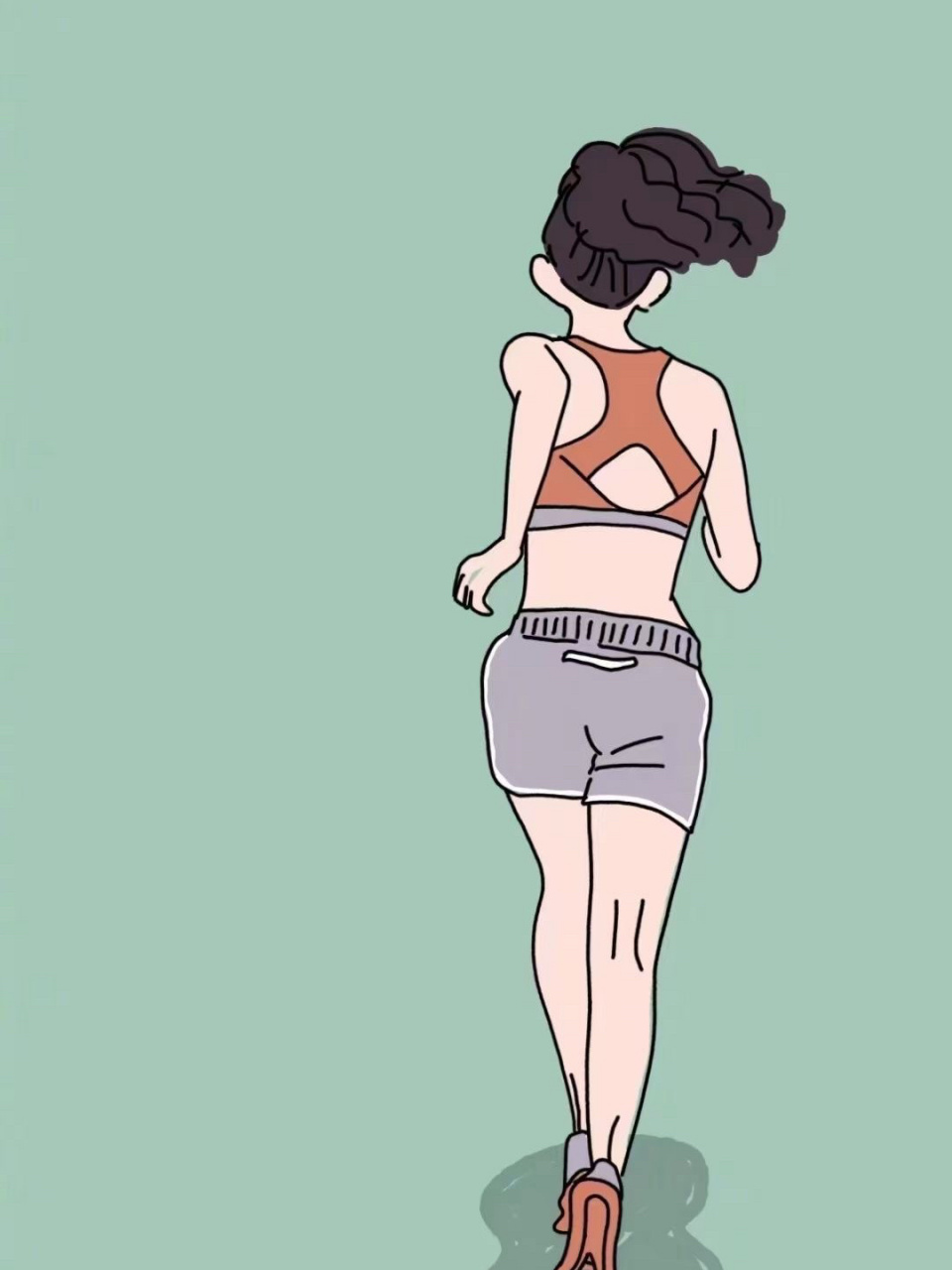 运动自律女生头像卡通手绘 把怦然心动和一切热爱寄予自己 活着也是一