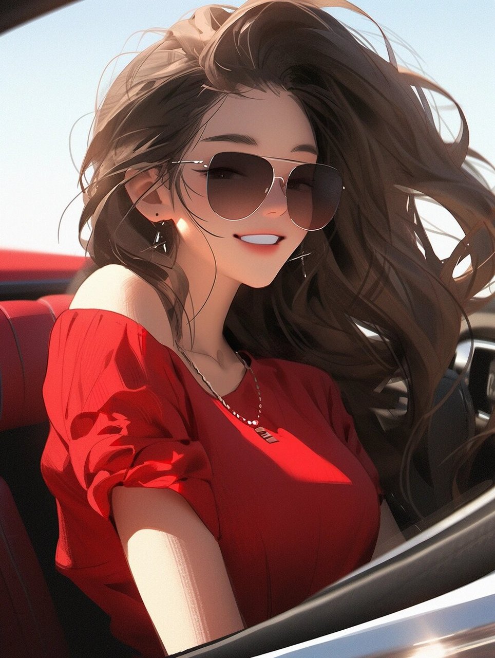 【女生头像】姐姐的副驾驶,给你坐  开车兜风去呀?
