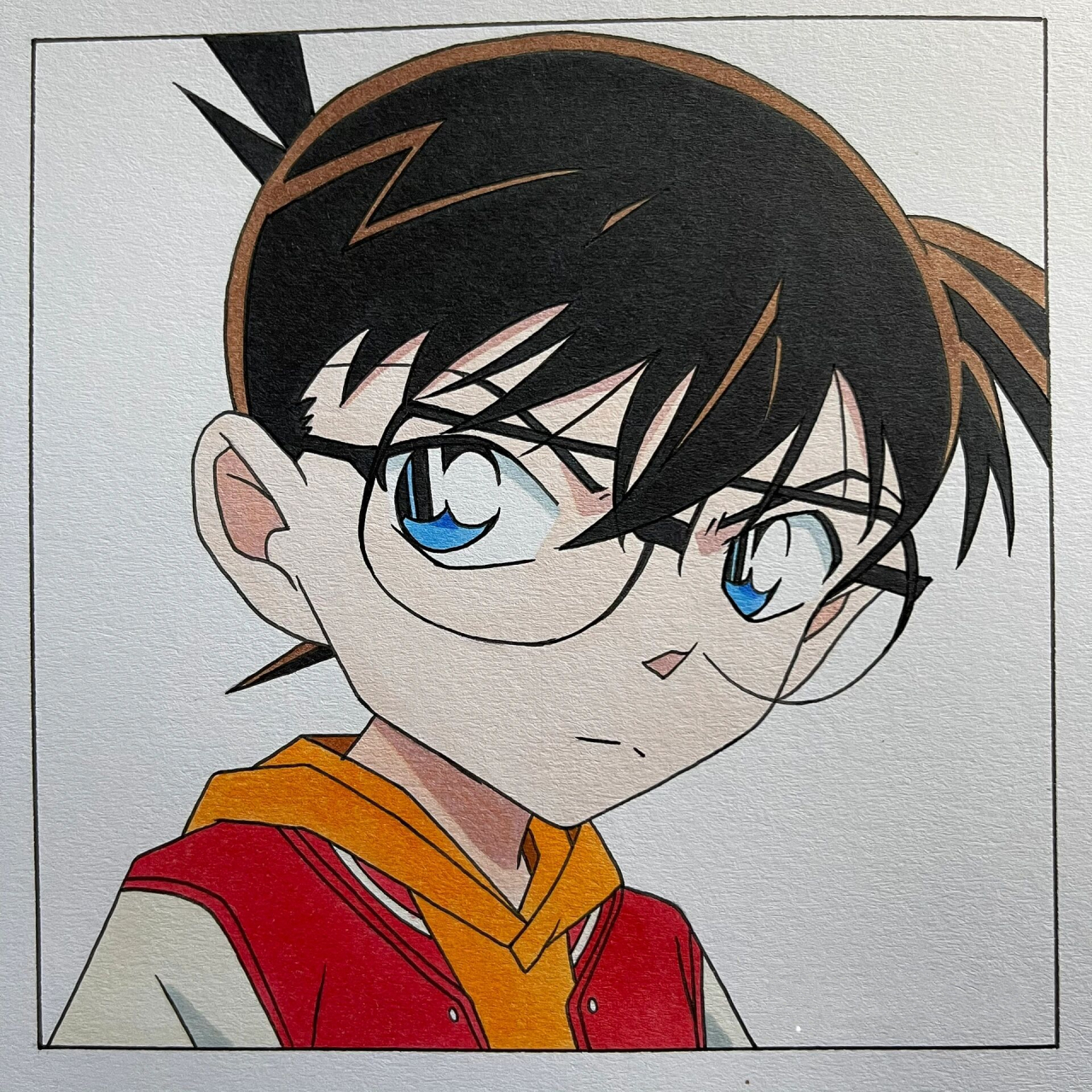 手绘|名侦探柯南 尺寸:    12*12cm 纸:        柏伦斯荷兰白卡纸250g