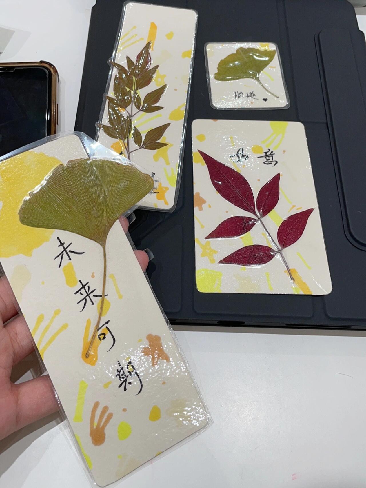 94落叶书签 小学生假期作业 之得奖啦