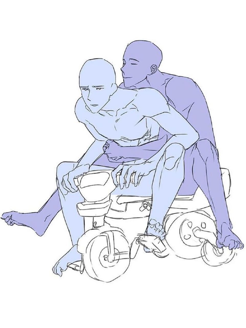 绘画素材丨双人情侣互动线稿素材7515 今天给大家发一点走有意思