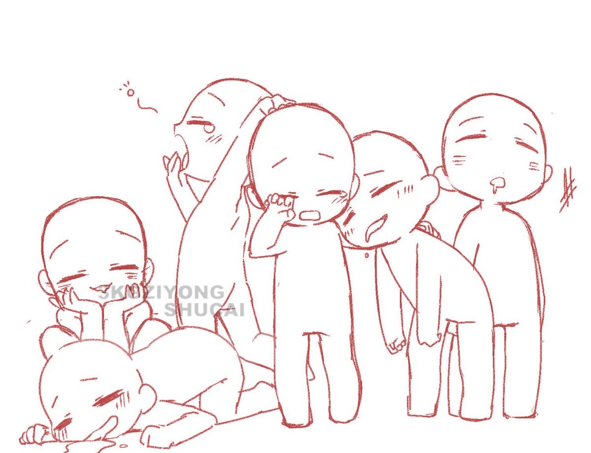 q版素材|多人互动模板