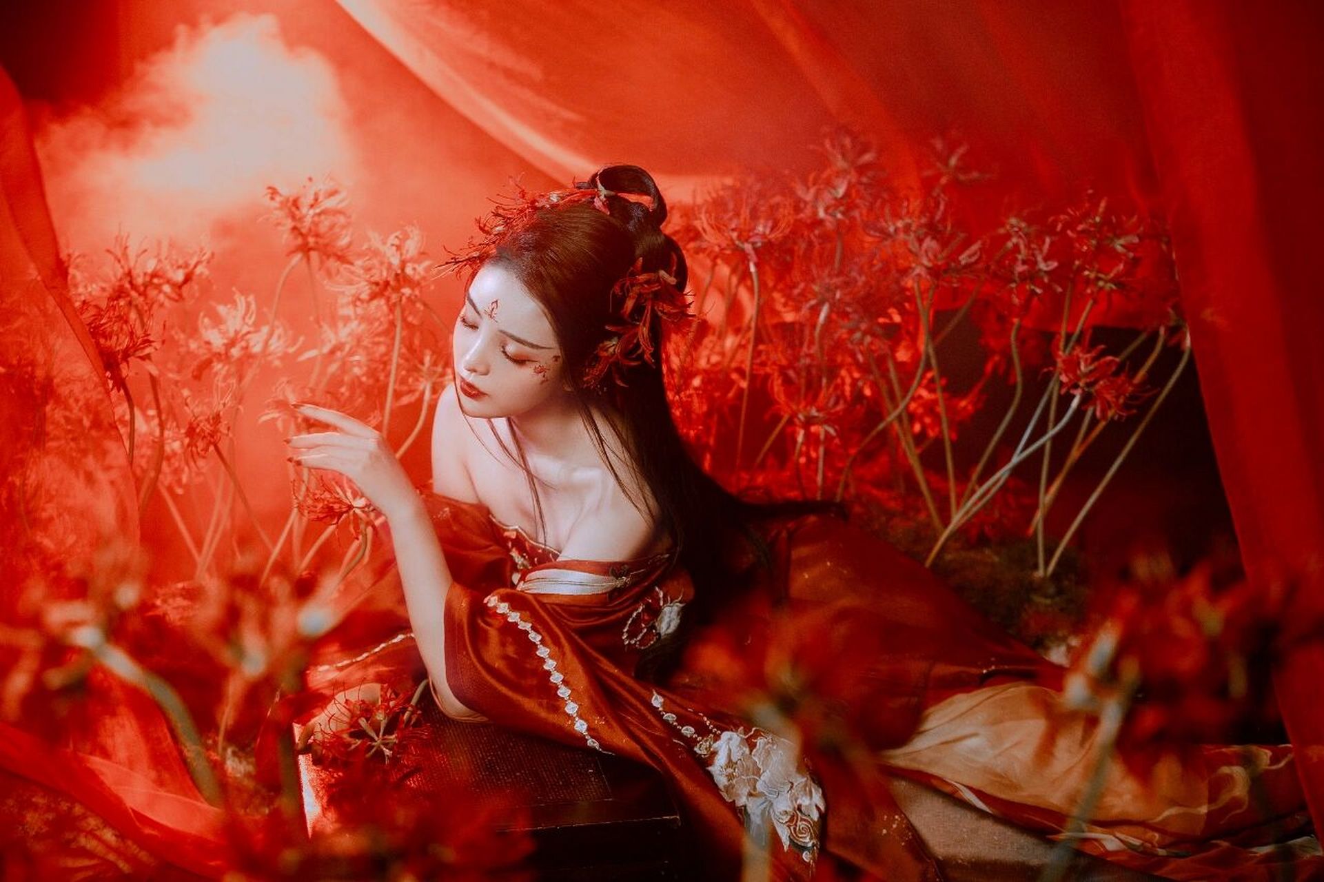 妩媚动人的彼岸花古风照,你心动了吗?