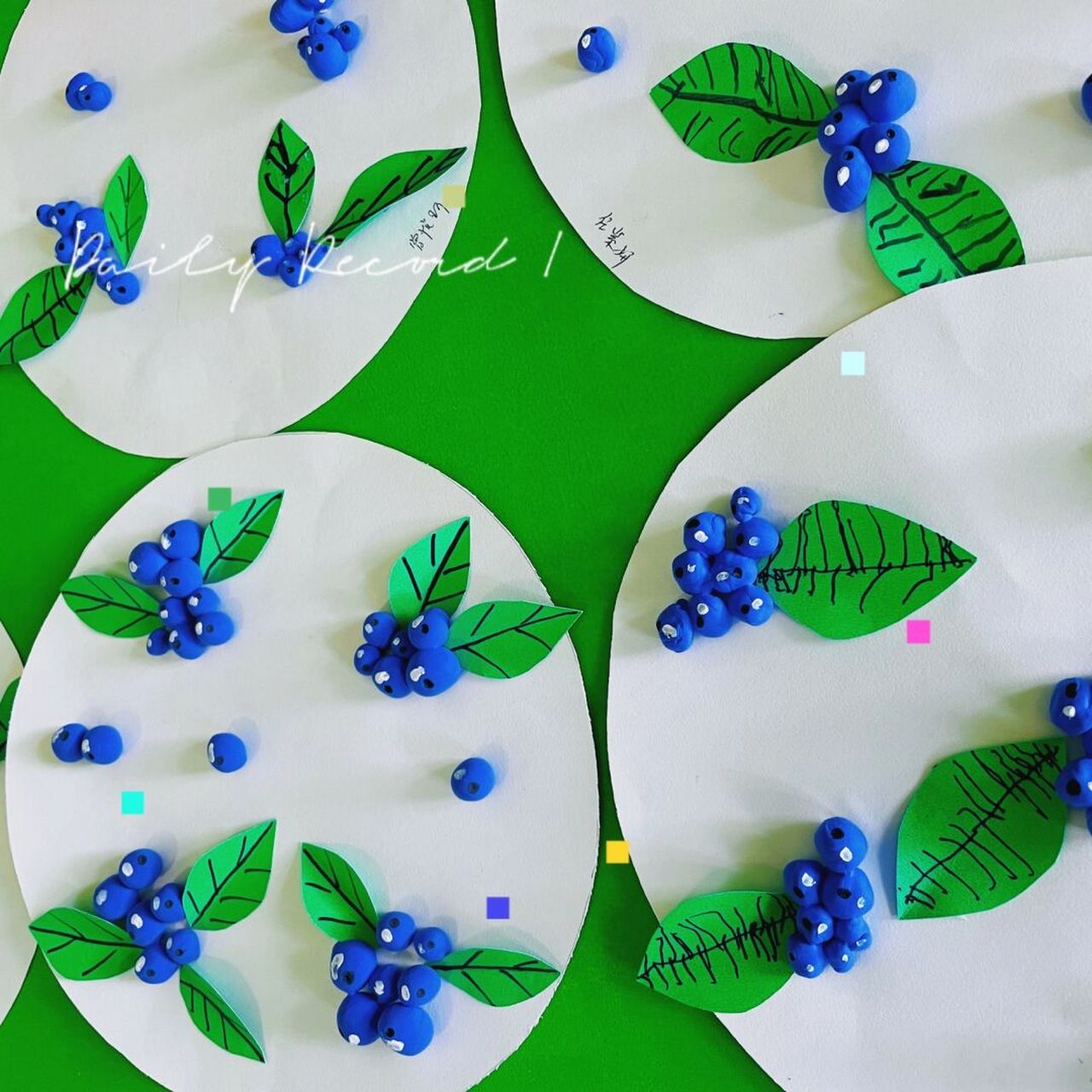 彩色水粉颜料 棉签 固体胶棒 #幼儿园美术# #小班创意美术# #粘土