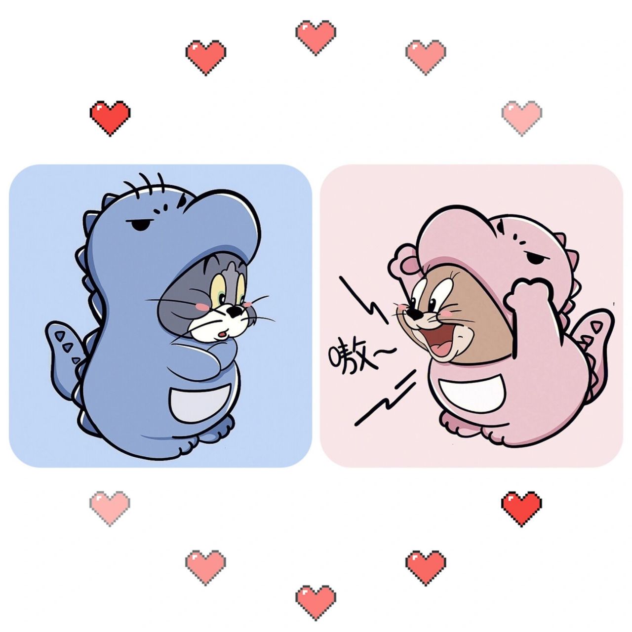 情侣头像|别扒拉我! 哈哈哈,这组真的可爱又有趣 图来源:未知