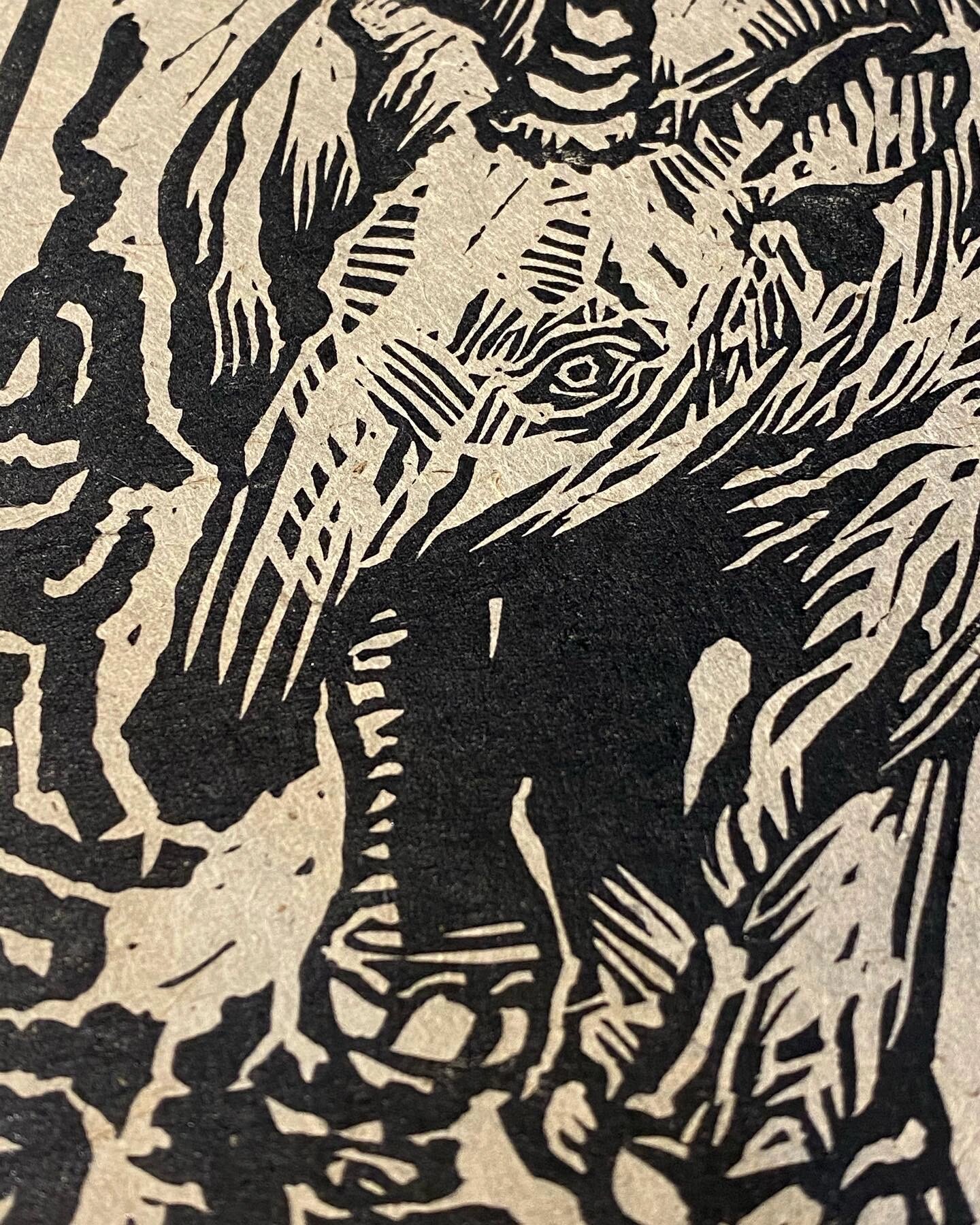 山海经 | 食梦貘 | 黑白凸版画 | 版画油墨