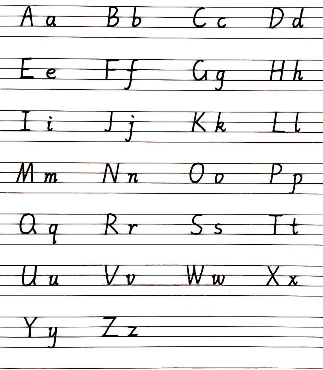 26个字母怎么写 手写体图片