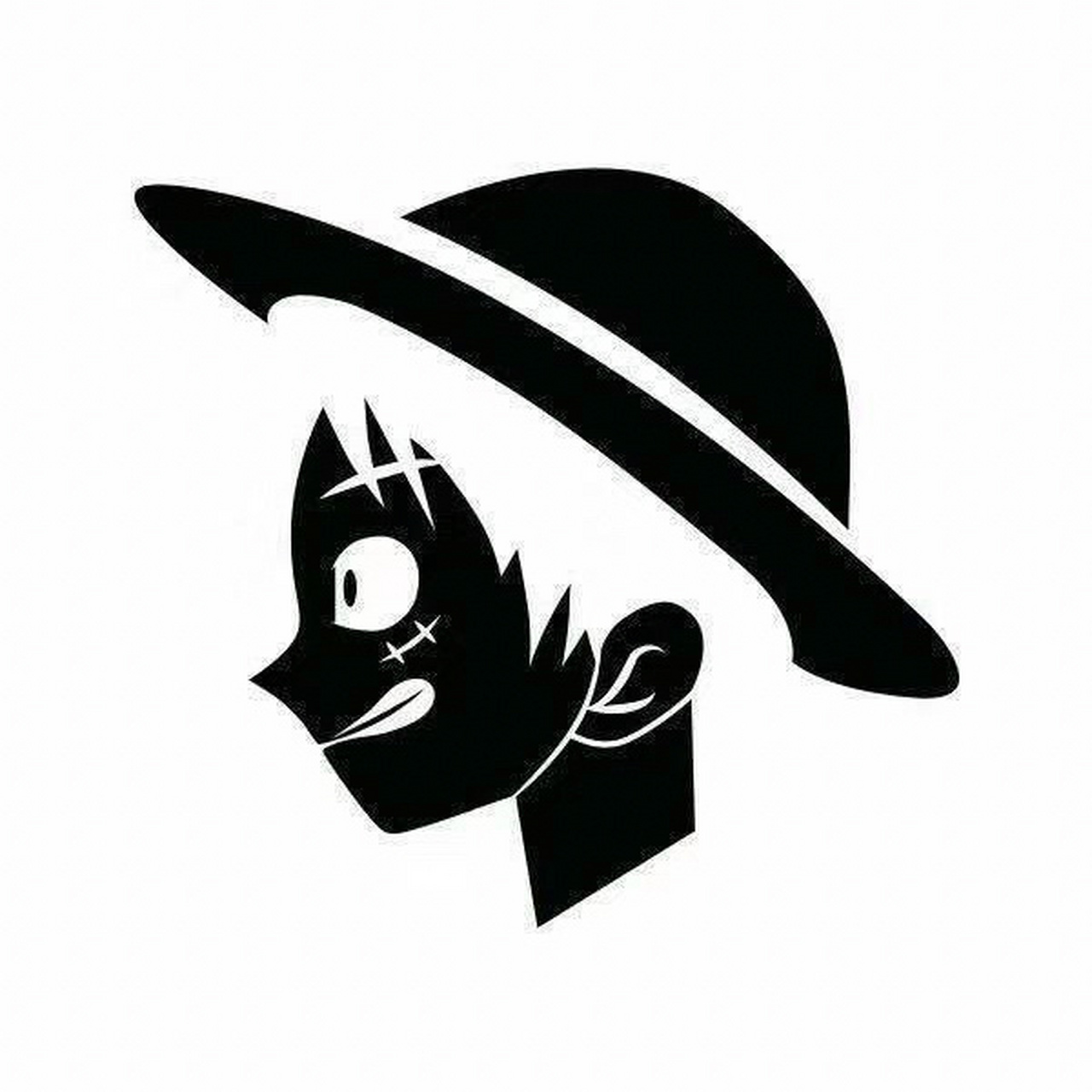 动漫头像——草帽一伙的黑白剪影94 01015255 5553