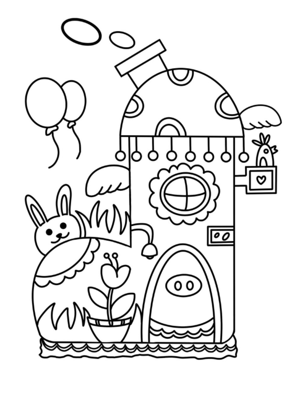 鞋子房子 房屋 创意画 儿童画 9615线稿